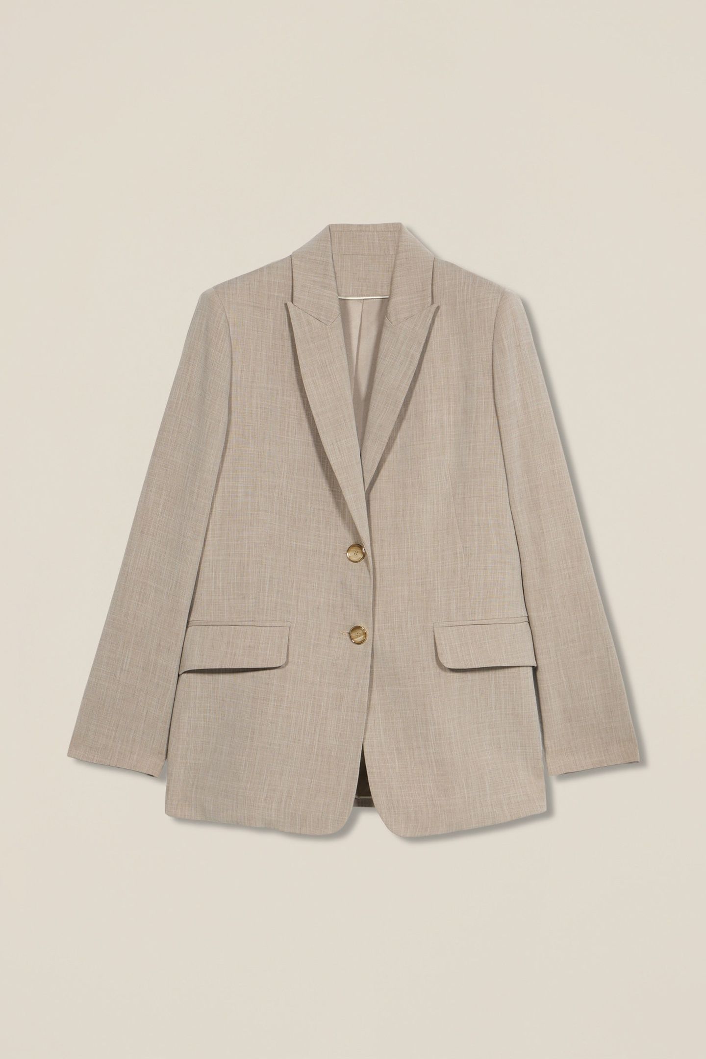 FLUID VISCOSE BLEND BLAZER BEIGE 3