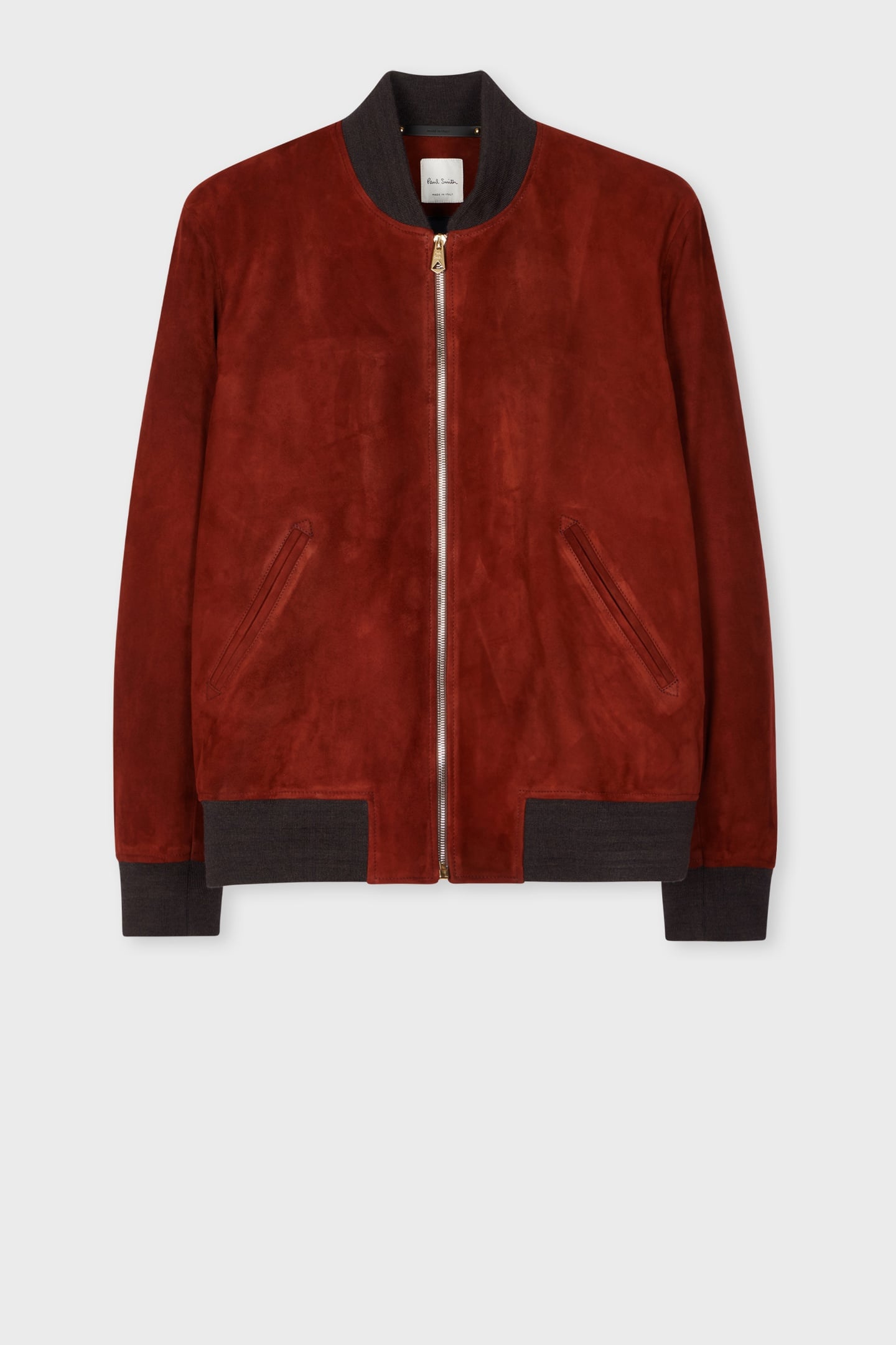 REGULAR FIT SUEDE BOMBER JACKET BRICK 6
