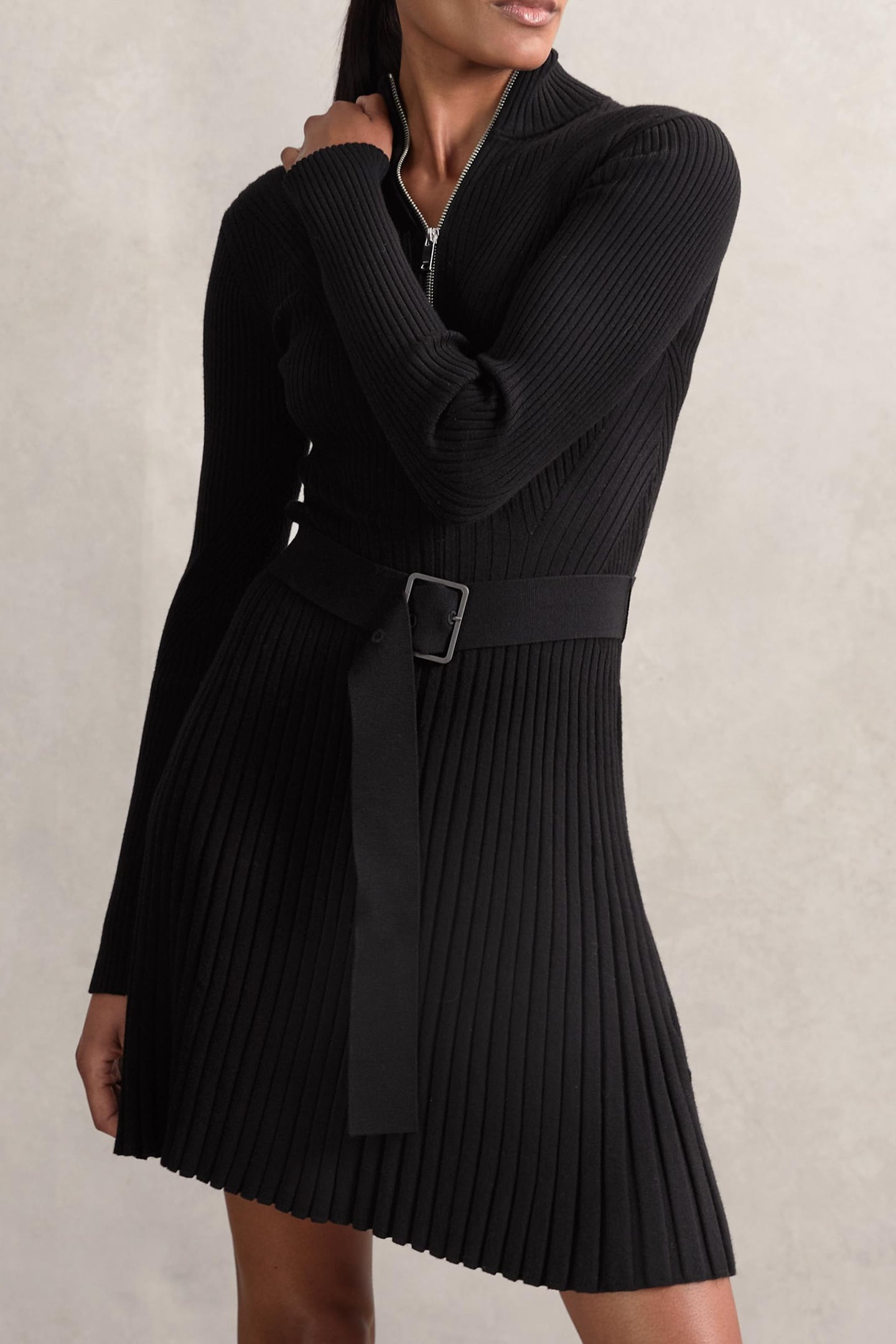 ZIP KNITTED FLIPPY BLACK 1