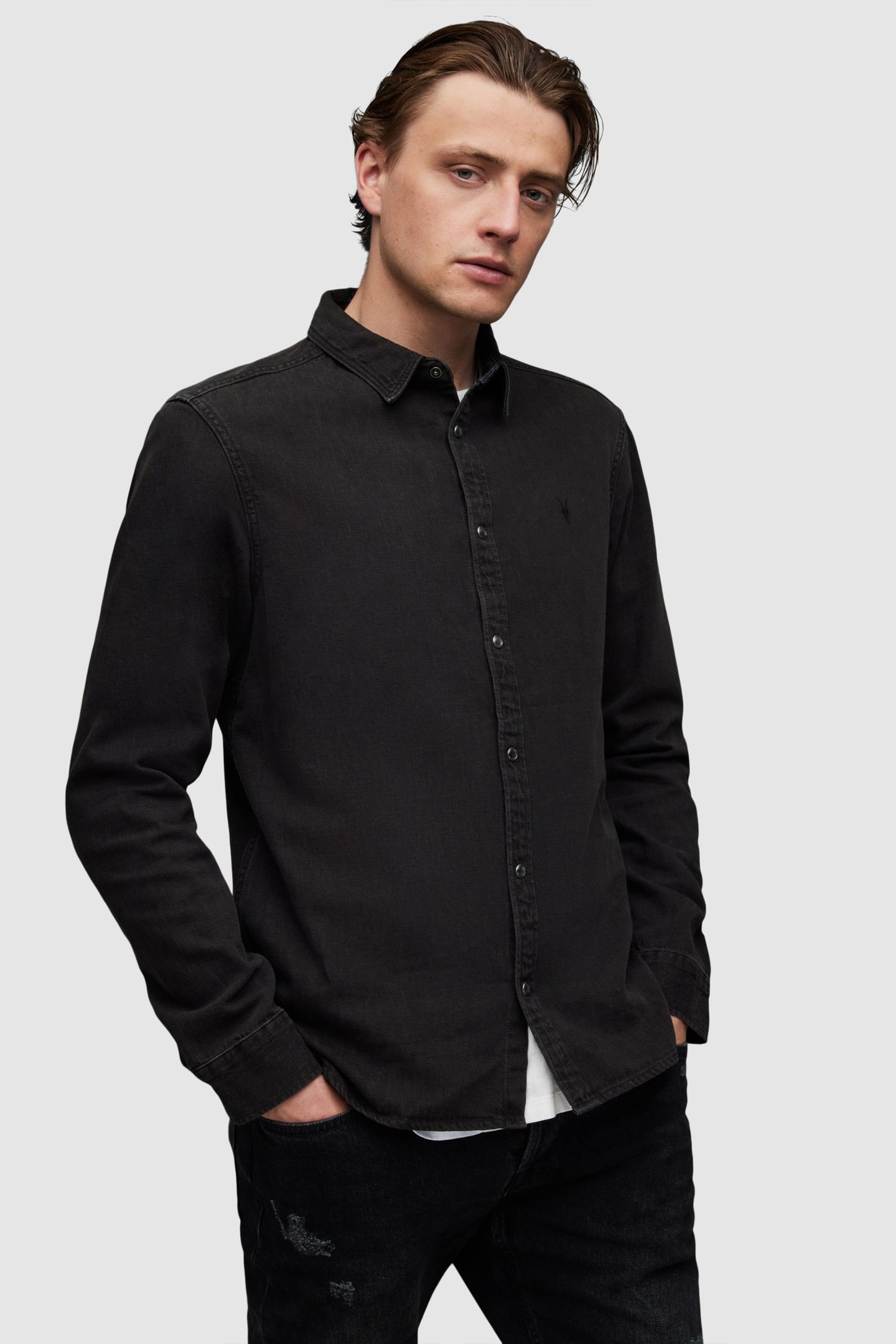 GLEASON LS SHIRT WASHED BLACK 2