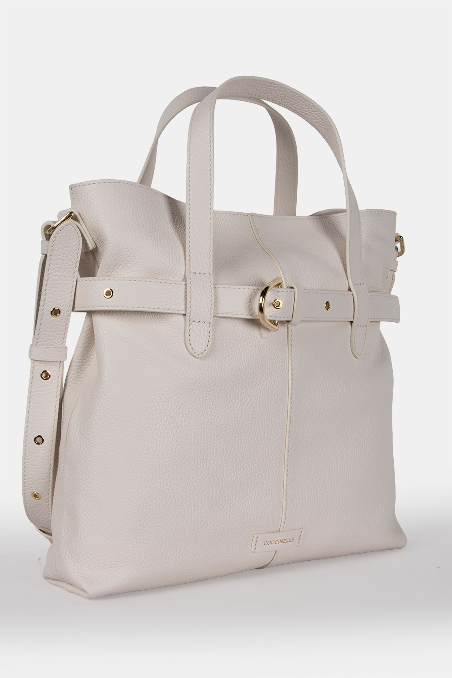 LARGE LEATHER TOTE BAG IN CREAM 3