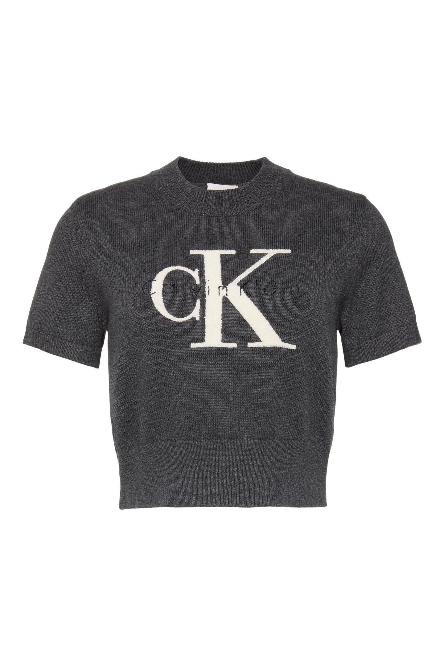 CHUNKY COTTON GRAPHIC SWEATER B85 CHARCOAL HEATHER 5