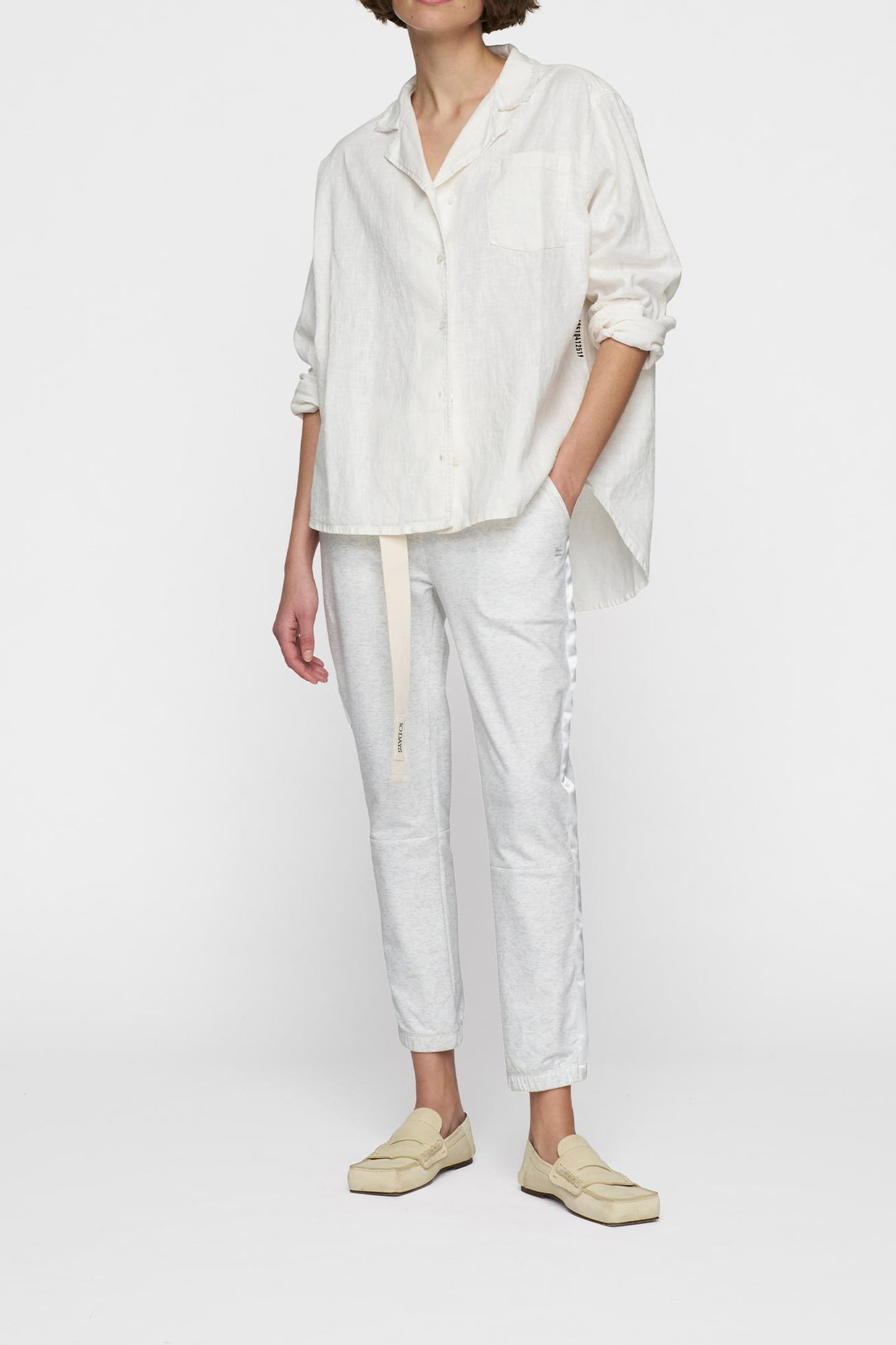 BELTED CROPPED JOGGER WHITE MELEE 3