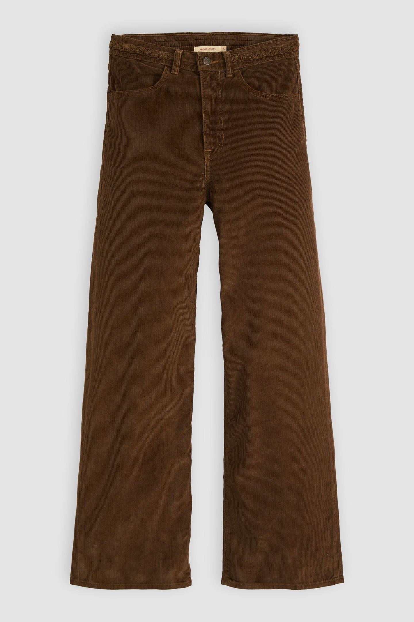 RIBCAGE WIDE LEG BRAIDED CORDUROY JEANS BROWN 5