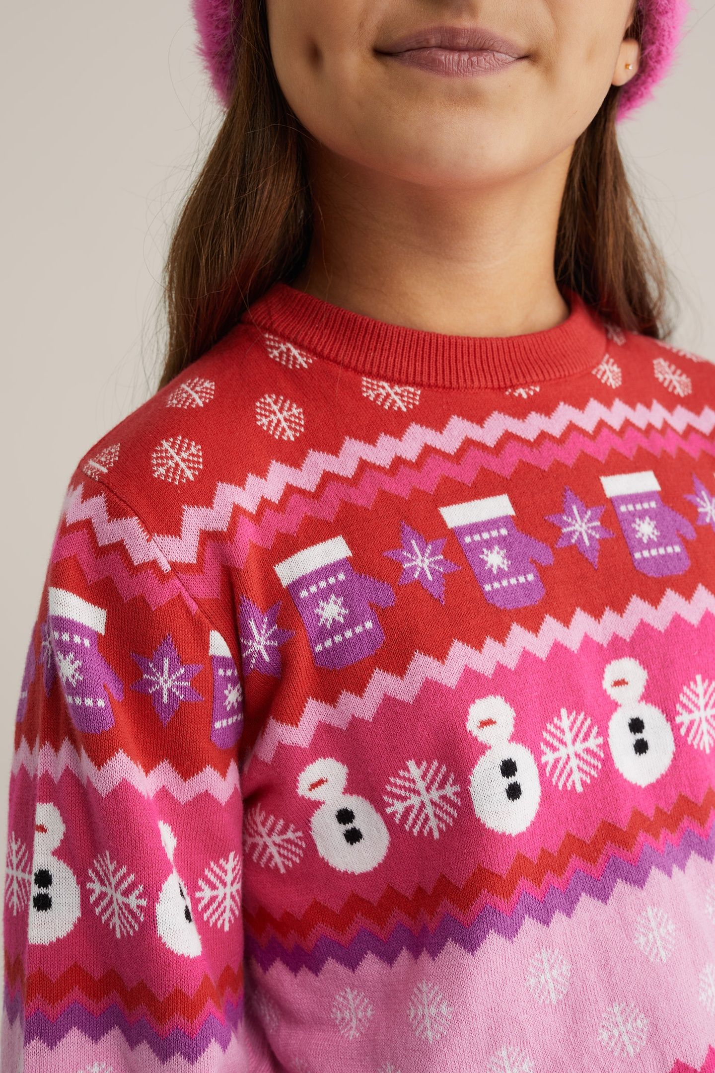 KNITTED PULLOVER BRIGHT PINK 5
