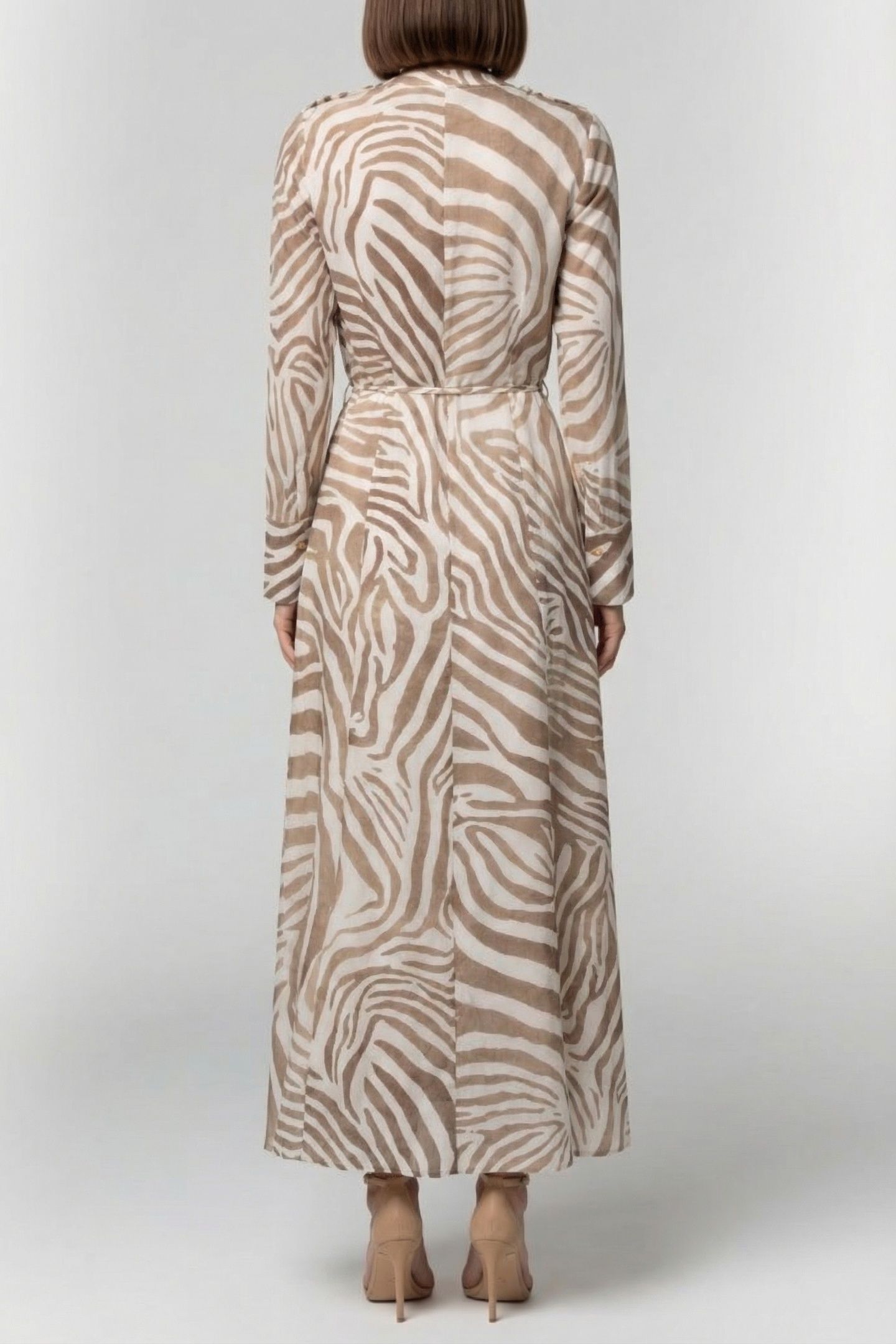 MARCIANO BY GUESS GISELLE LS LONG DRESS SAFARI DREAM PRINT 2