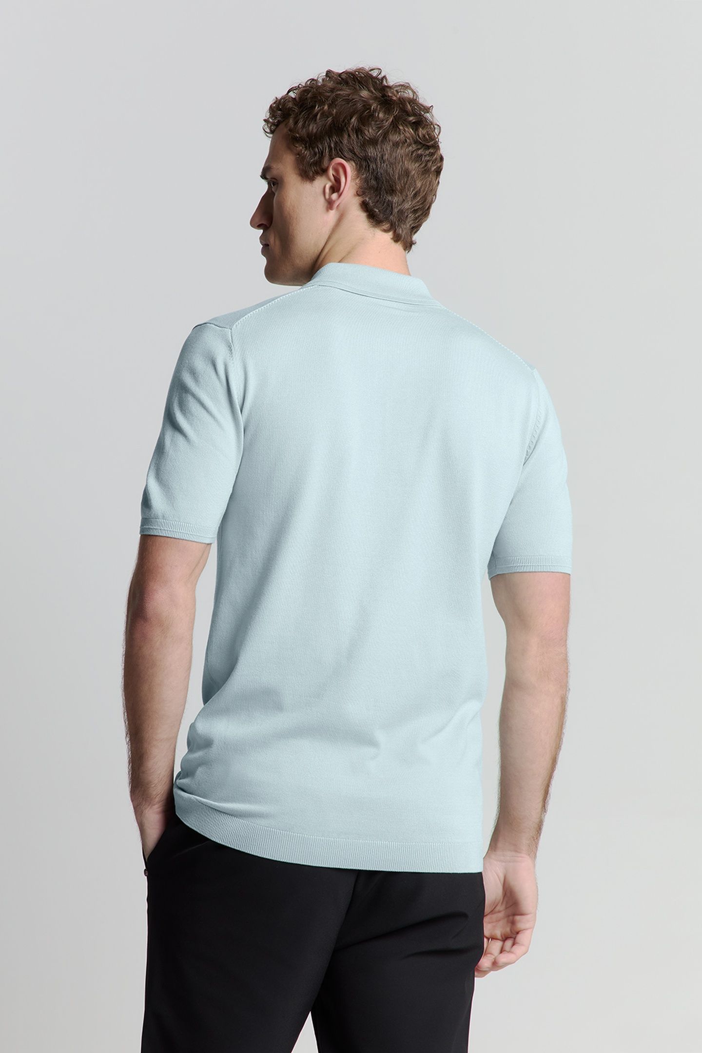 PULLOVER SHORT SLEEVE POLO ZIP SOLID ICE 2