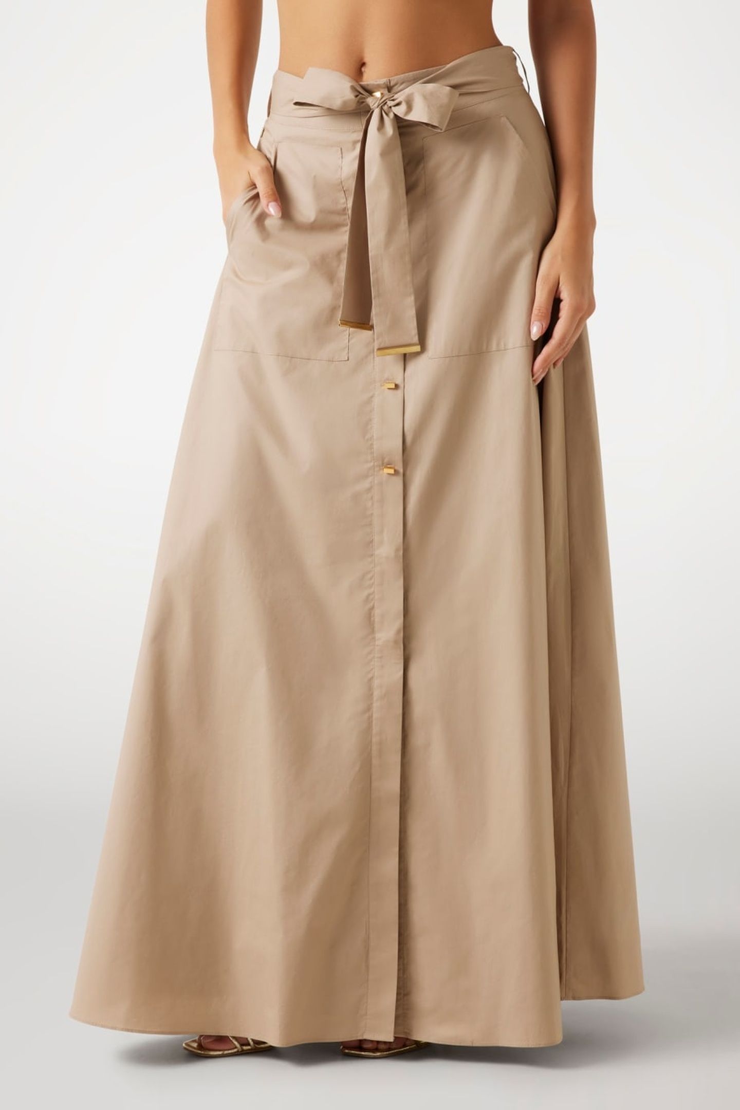 MARCIANO BY GUESS PAT LONG SKIRT NATURAL ALMOND 2