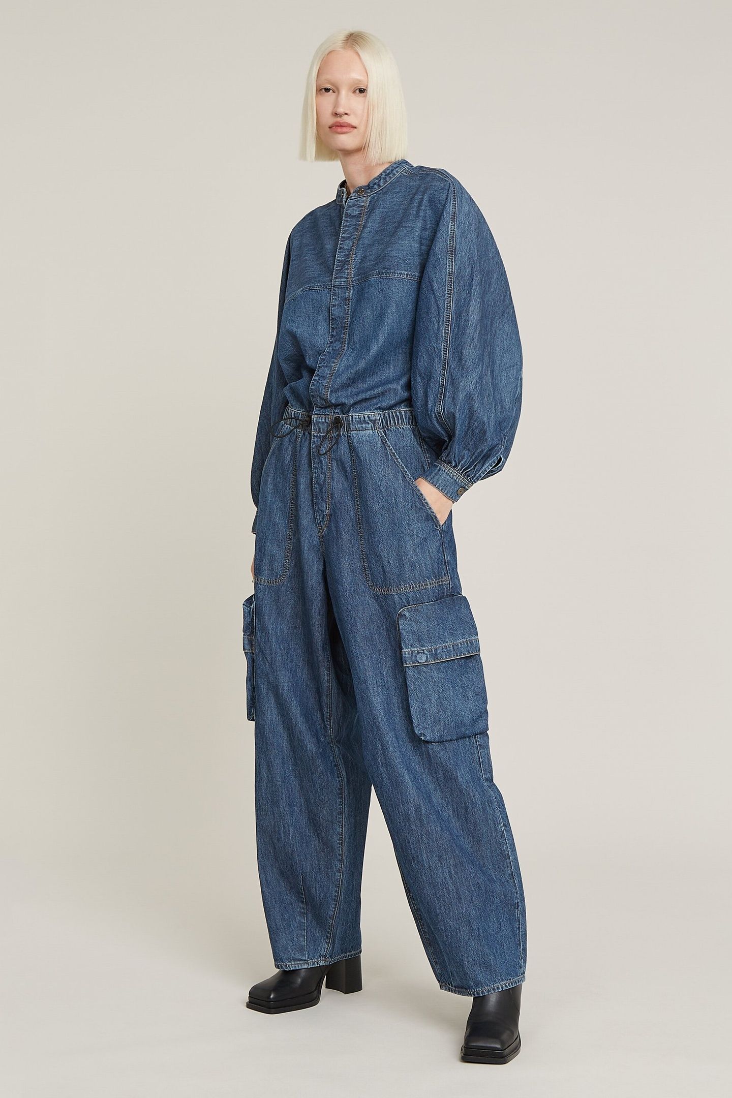 BALLOON JUMPSUIT L/S FADED SEASALT 5