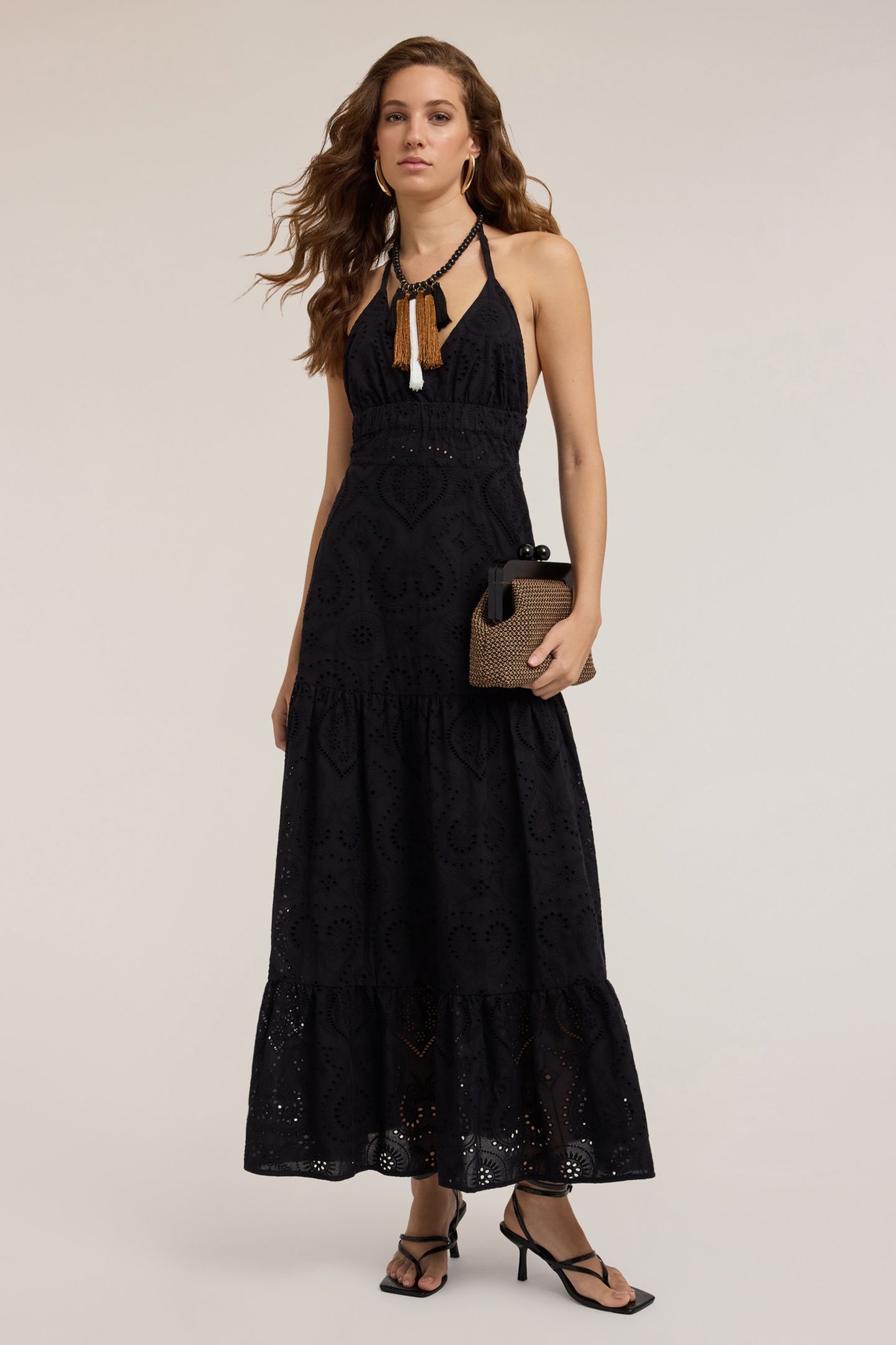 SANGALLO LACE MAXI DRESS BLACK 1