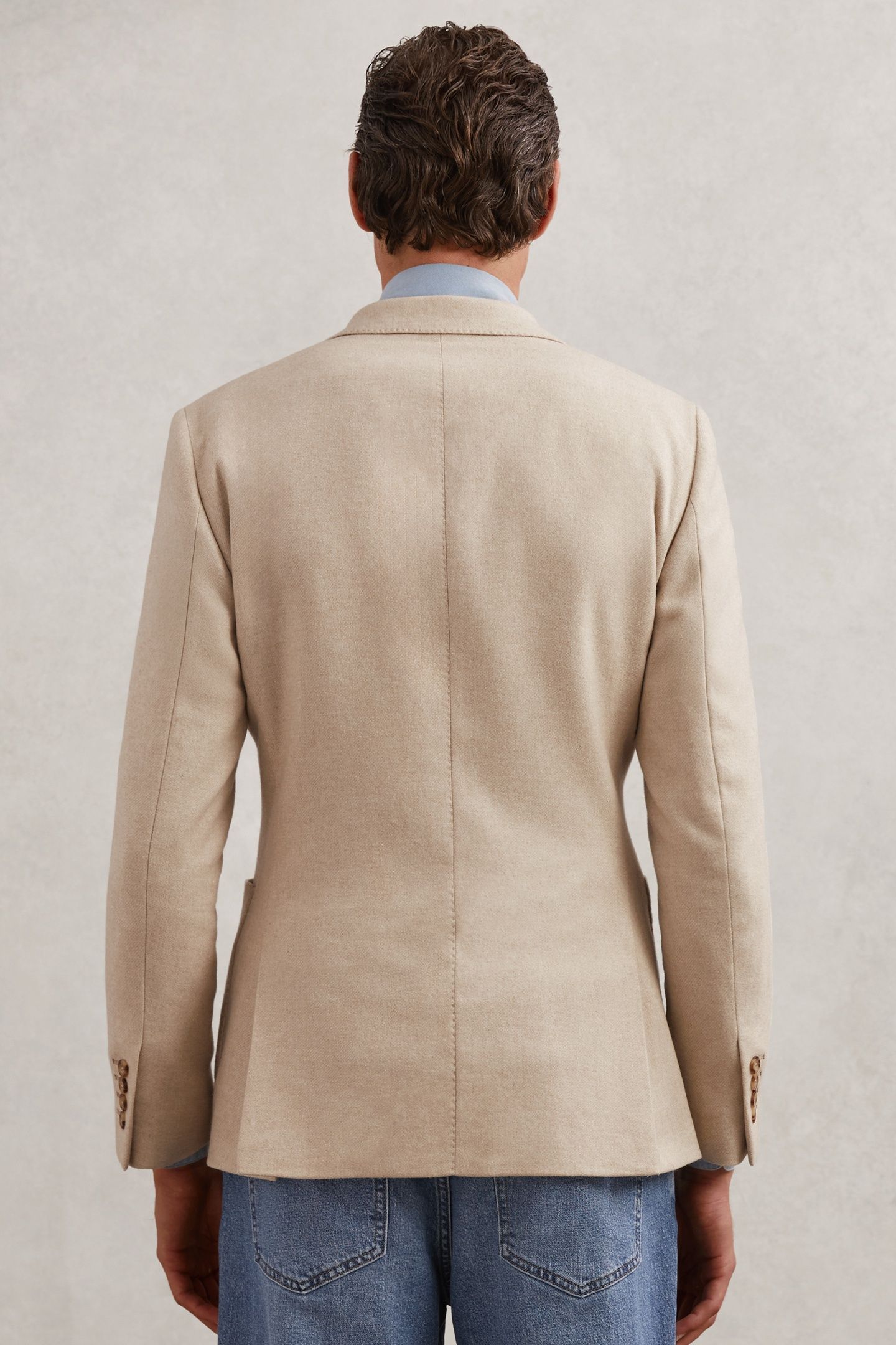 SB NOTCH FLANNEL BLAZER OATMEAL BROWN 2