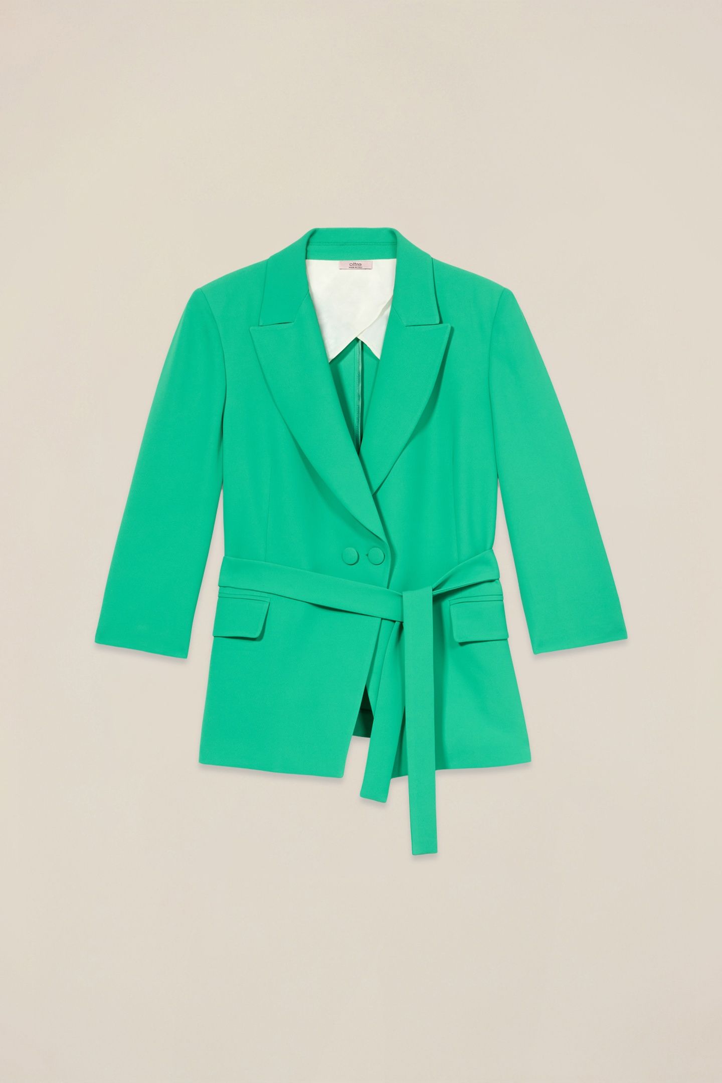 DOUBLE-BREASTED BLAZER WITH SASH GREEN 3