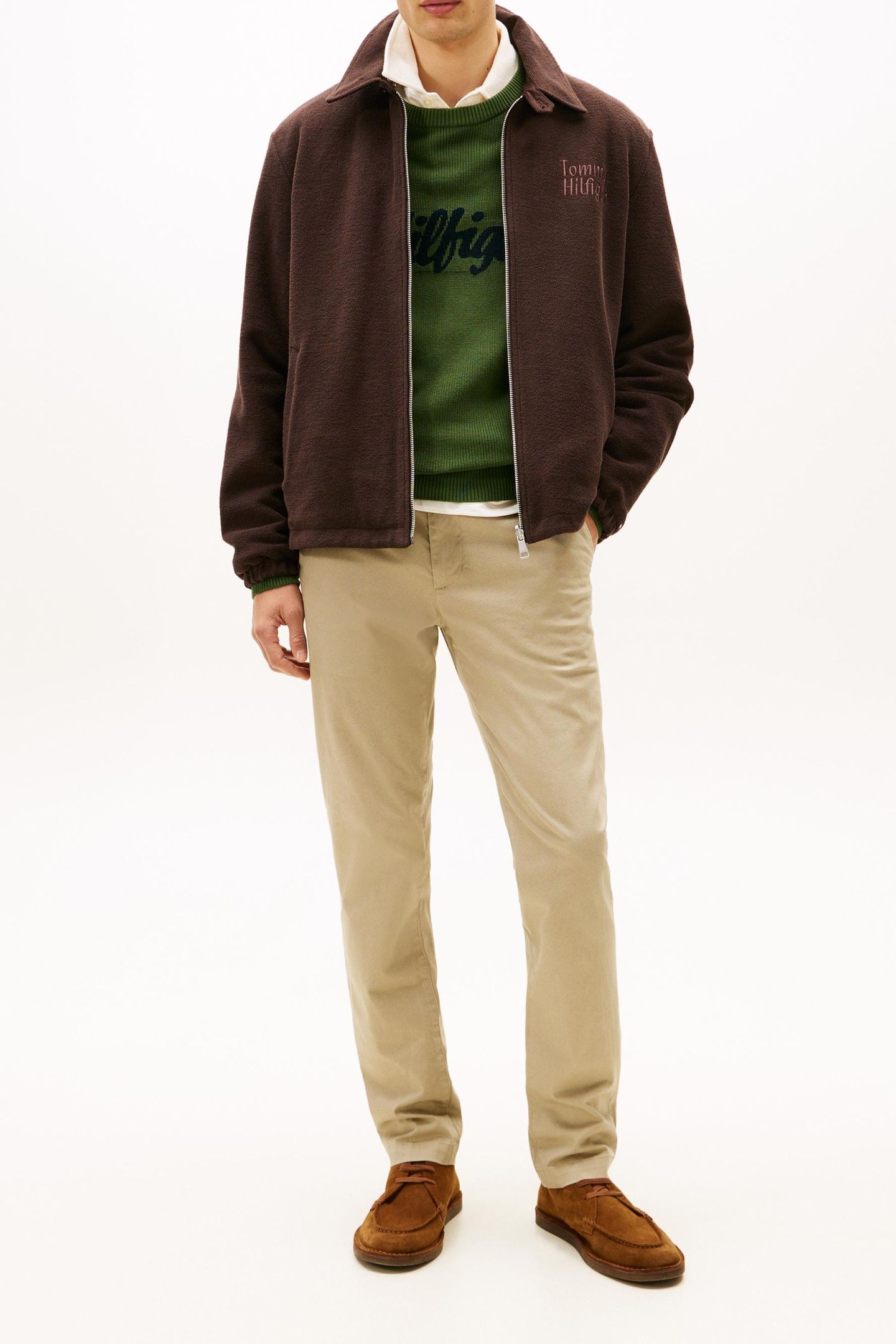 BLEECKER TEXTURED PRINT SLIM TROUSERS BATIQUE KHAKI 2