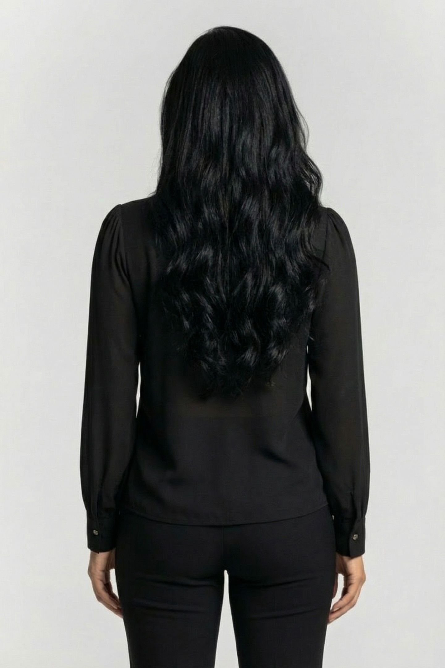 MARCIANO BY GUESS GRETA LS TOP W/ CHAIN JET BLACK 2
