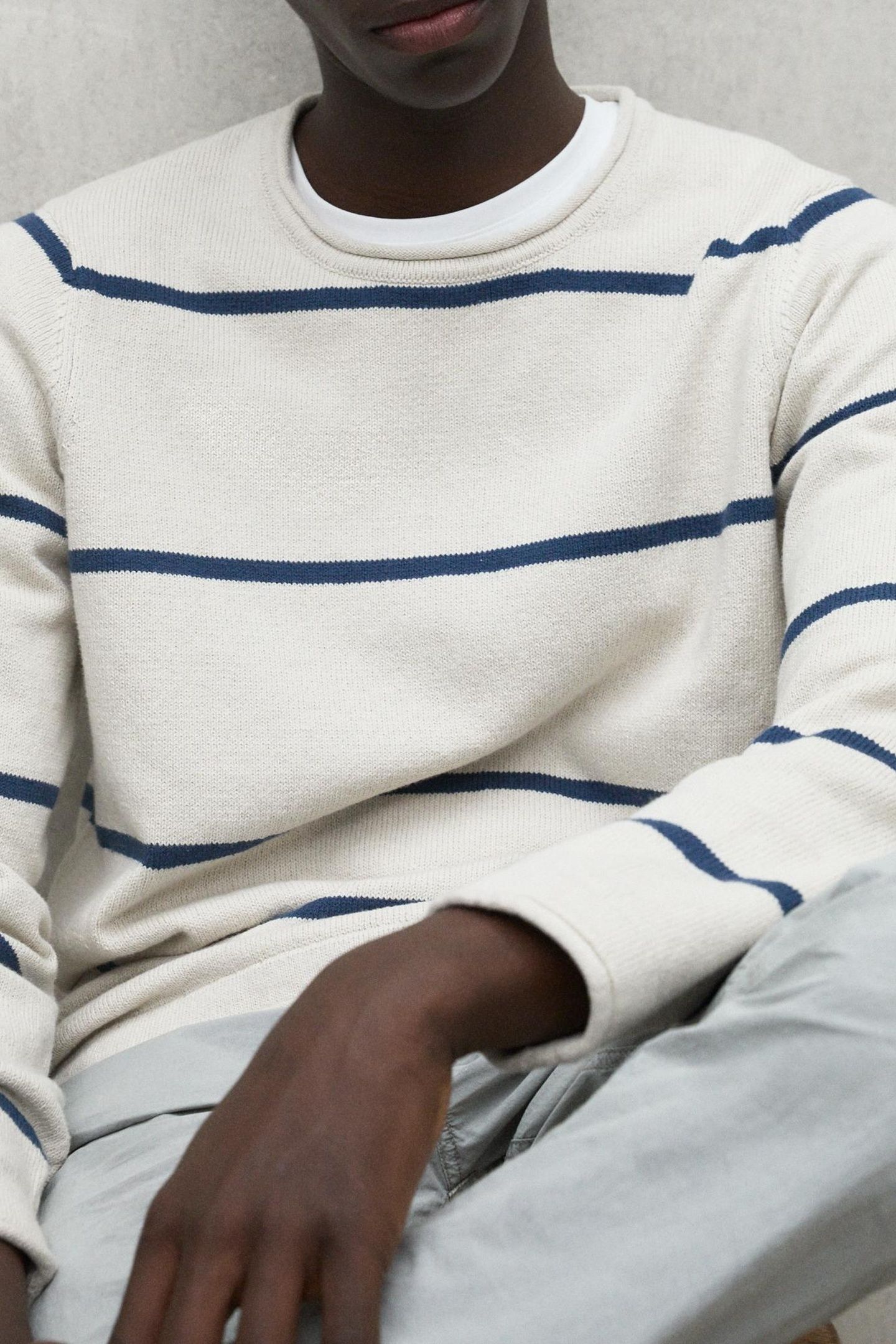 BARCOALF KNIT ECRU/BLUE STRIPES 2