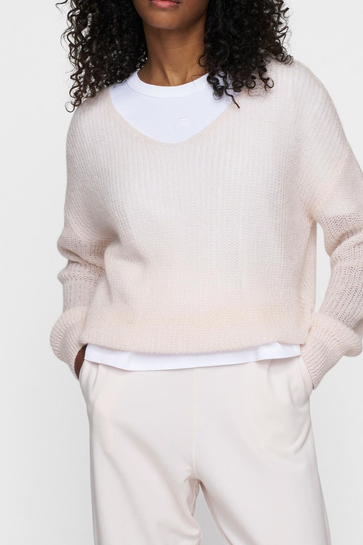 DEEP NECK KNIT SWEATER MARSHMALLOW 5