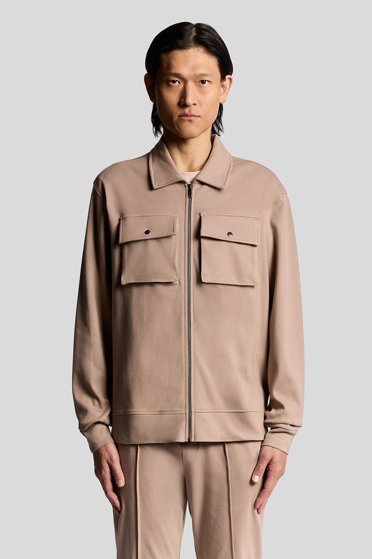 INTERLOCK JERSEY OVERSHIRT COBBLESTONE 2
