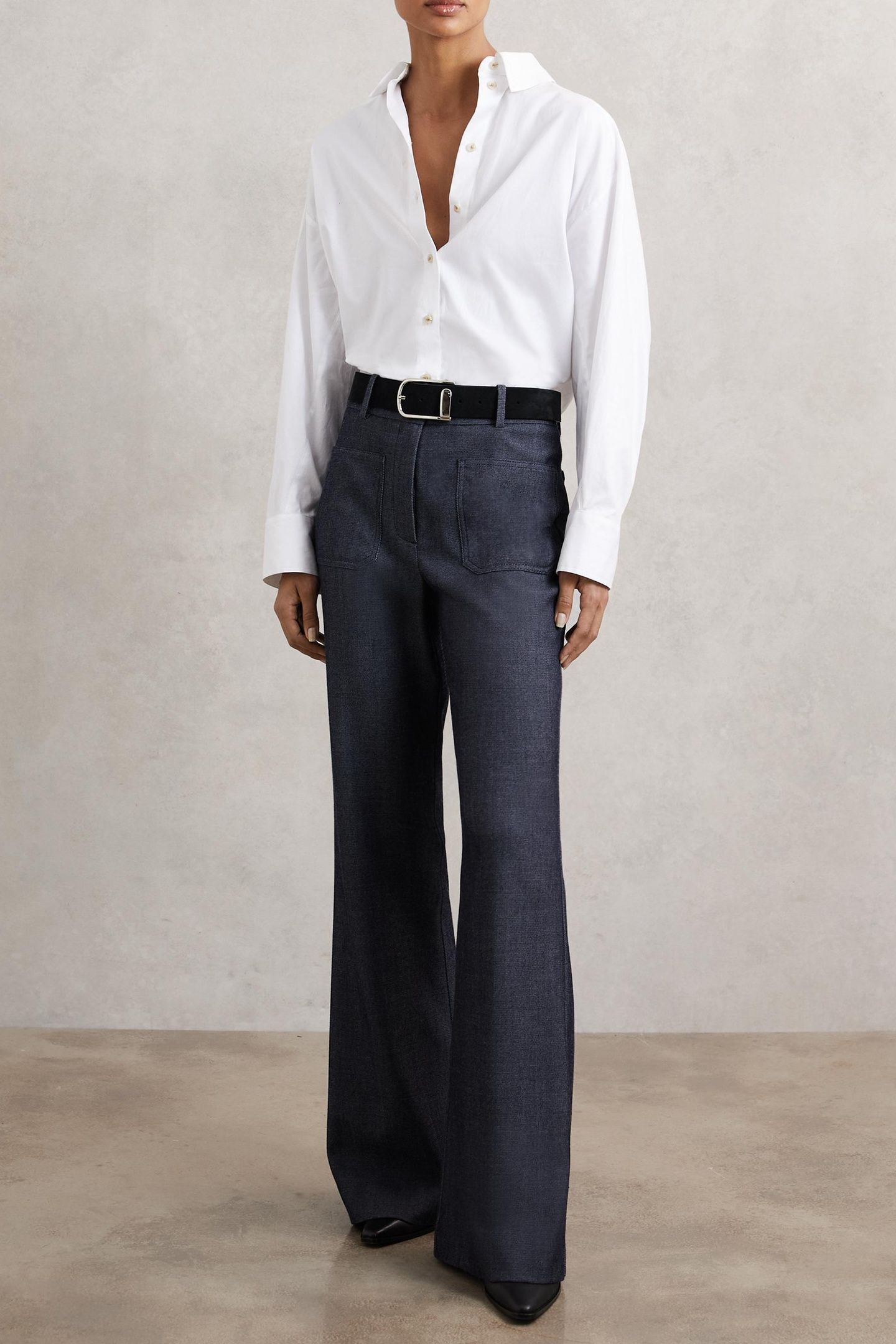 FLARE FLANNEL TROUSER BLUE 2
