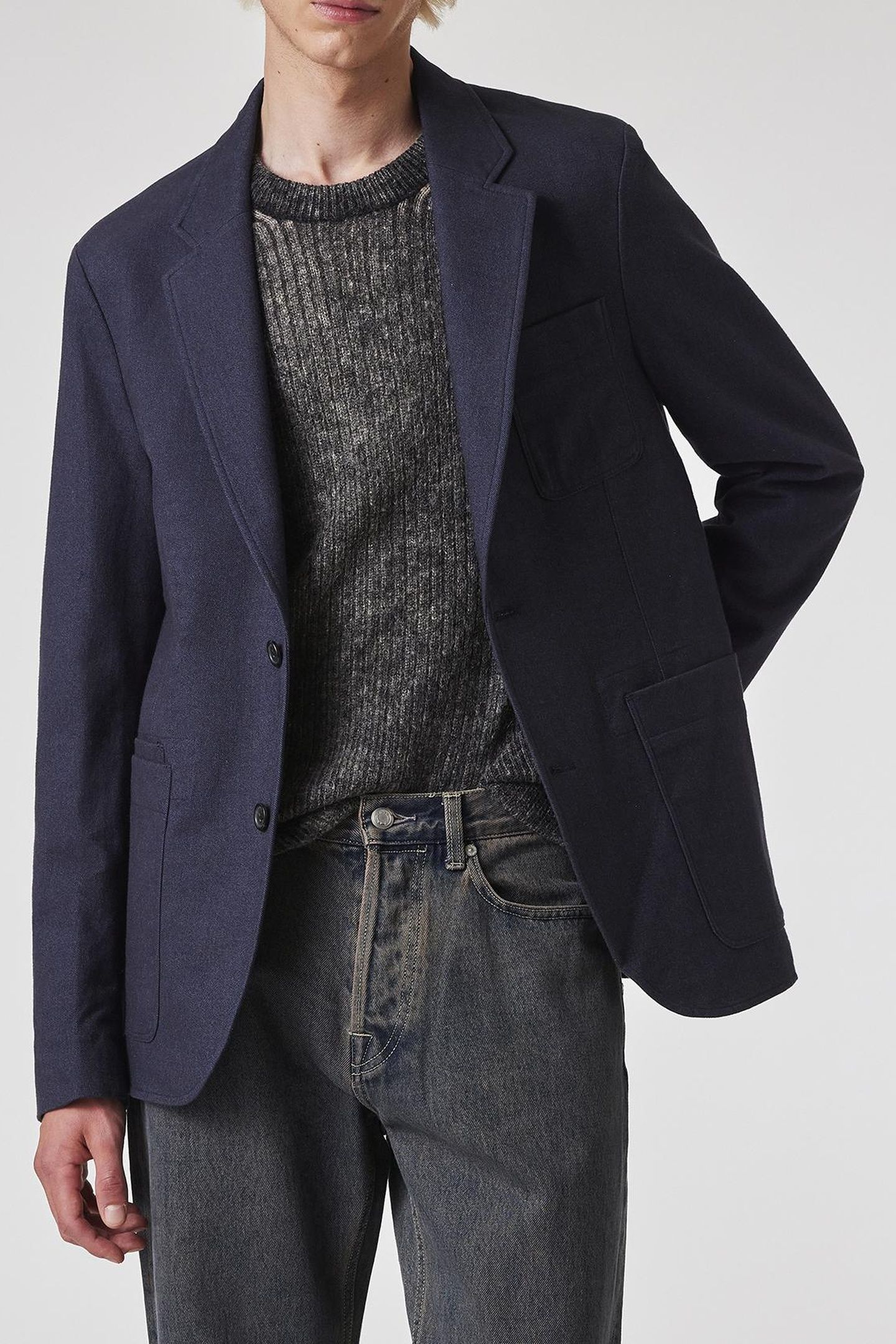 CASUAL FIT 2 BTN JACKET VERY DARK NAVY 1