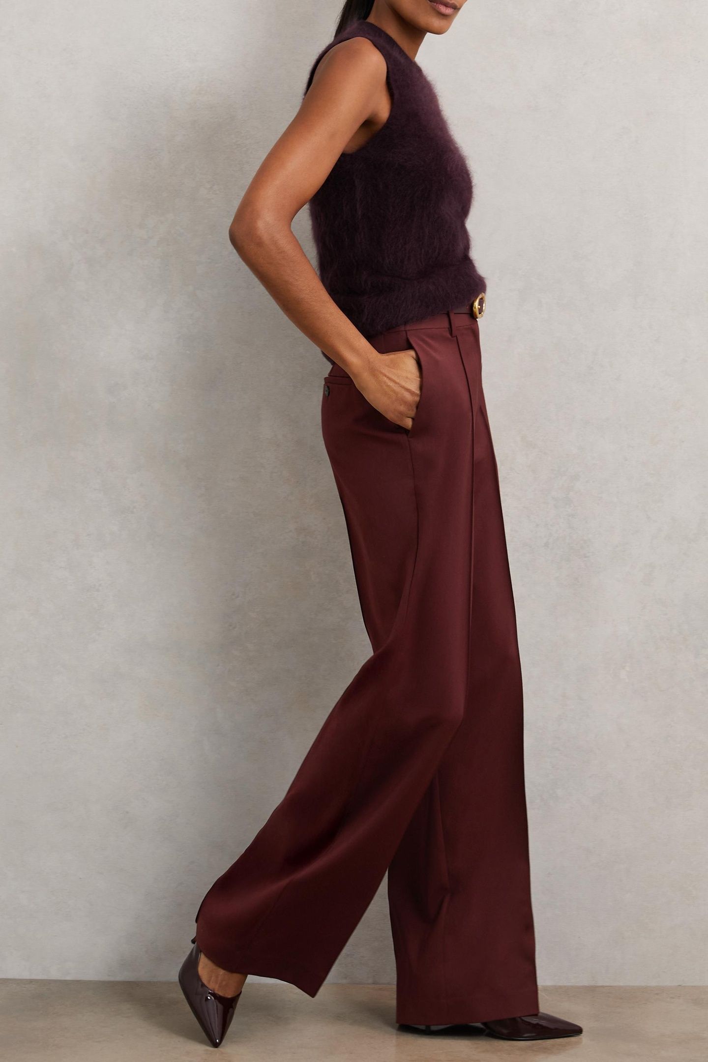WIDE LEG TROUSER BURGUNDY 3