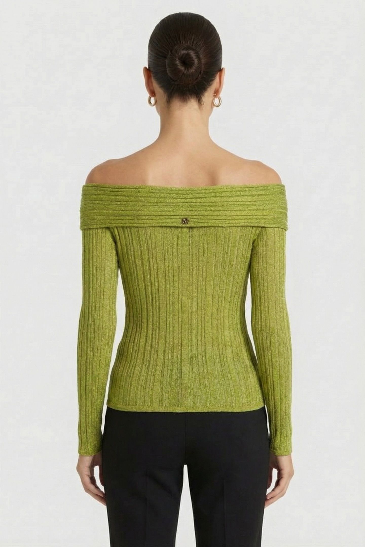 MARCIANO BY GUESS GIA LS RIBBED SWEATER TOP KIWI LIGHT GREEN 2