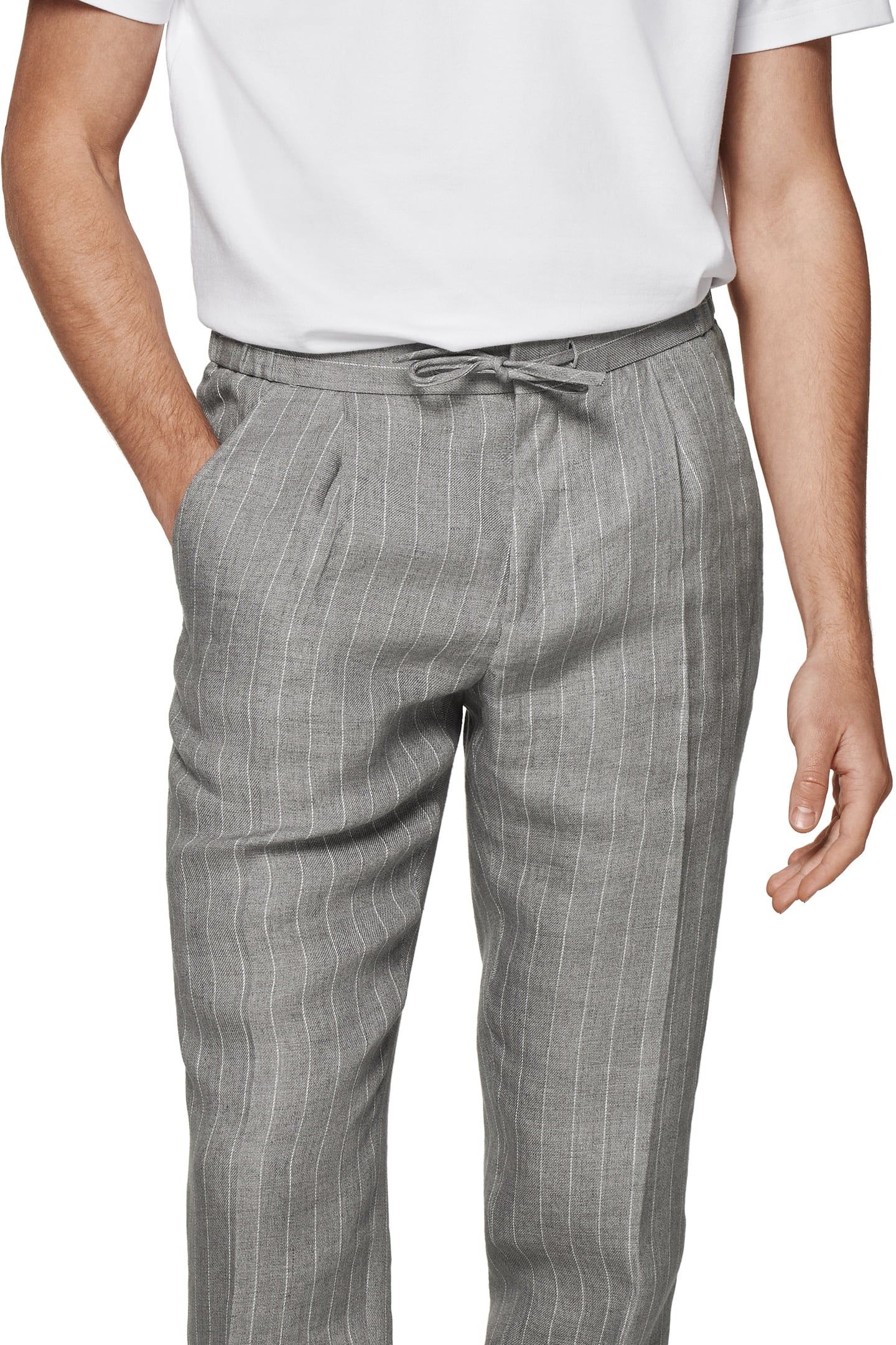 TROUSERS-L.GREY-STRIPE LIGHT GREY 6