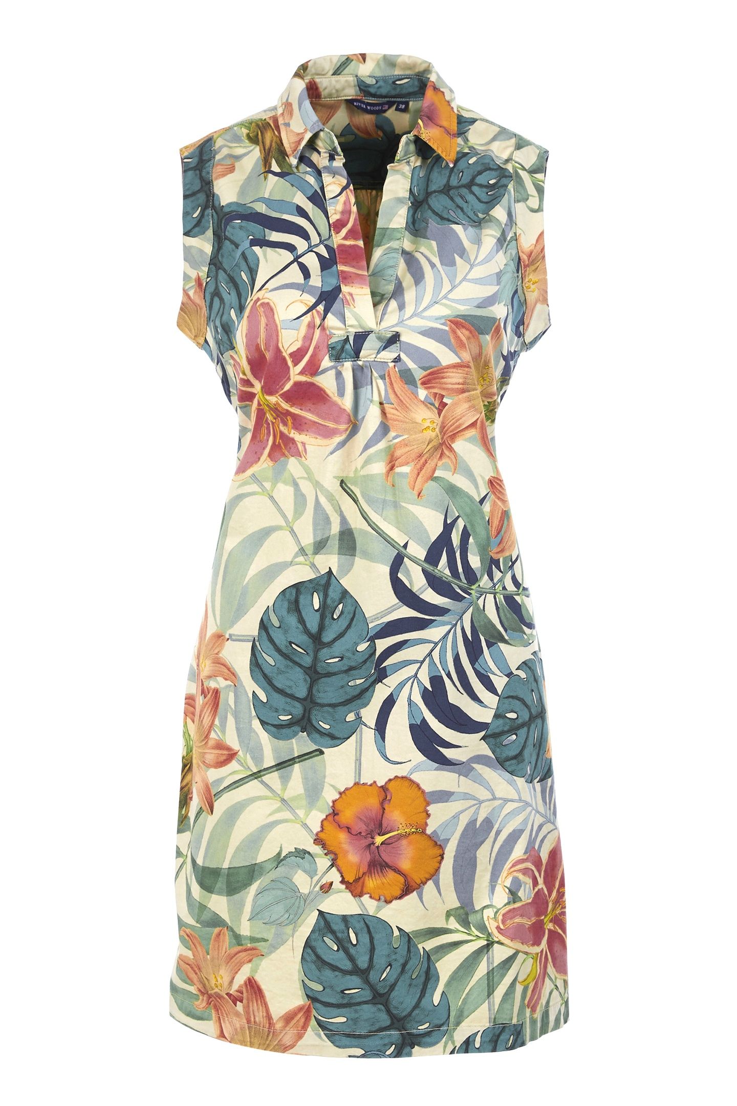 SLEEVLESS COTTON DRESS IN BEIGE 6