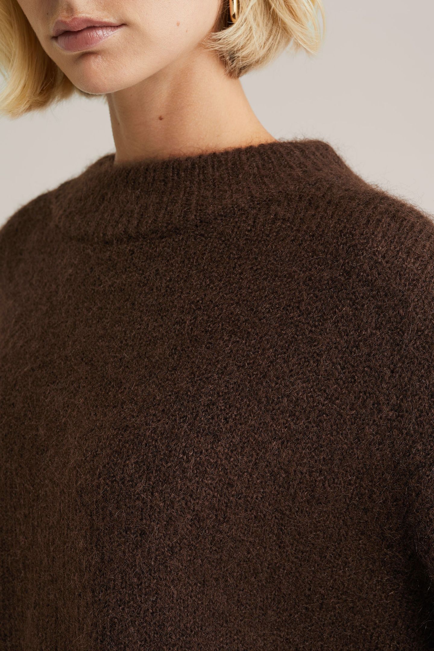 KNITTED PULLOVER DARK BROWN 5