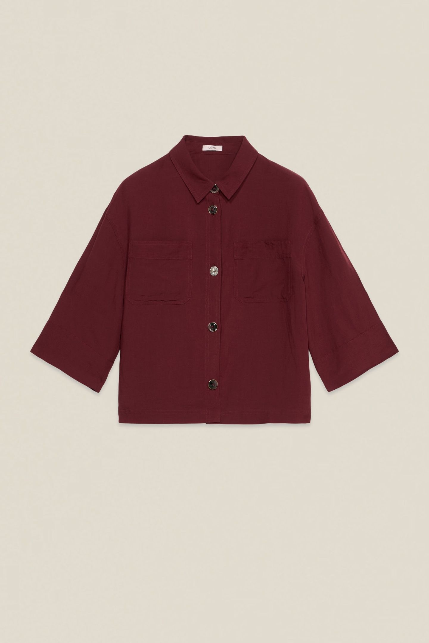 BOXY LINEN BLEND JACKET BURGUNDY 3