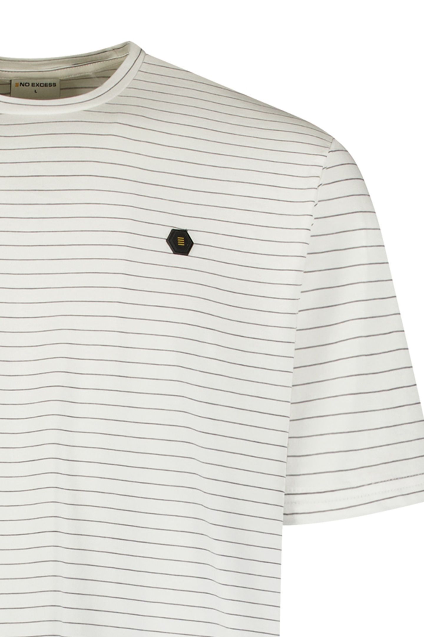 T-SHIRT CREWNECK PIN STRIPE GARMENT DYED WHITE 3