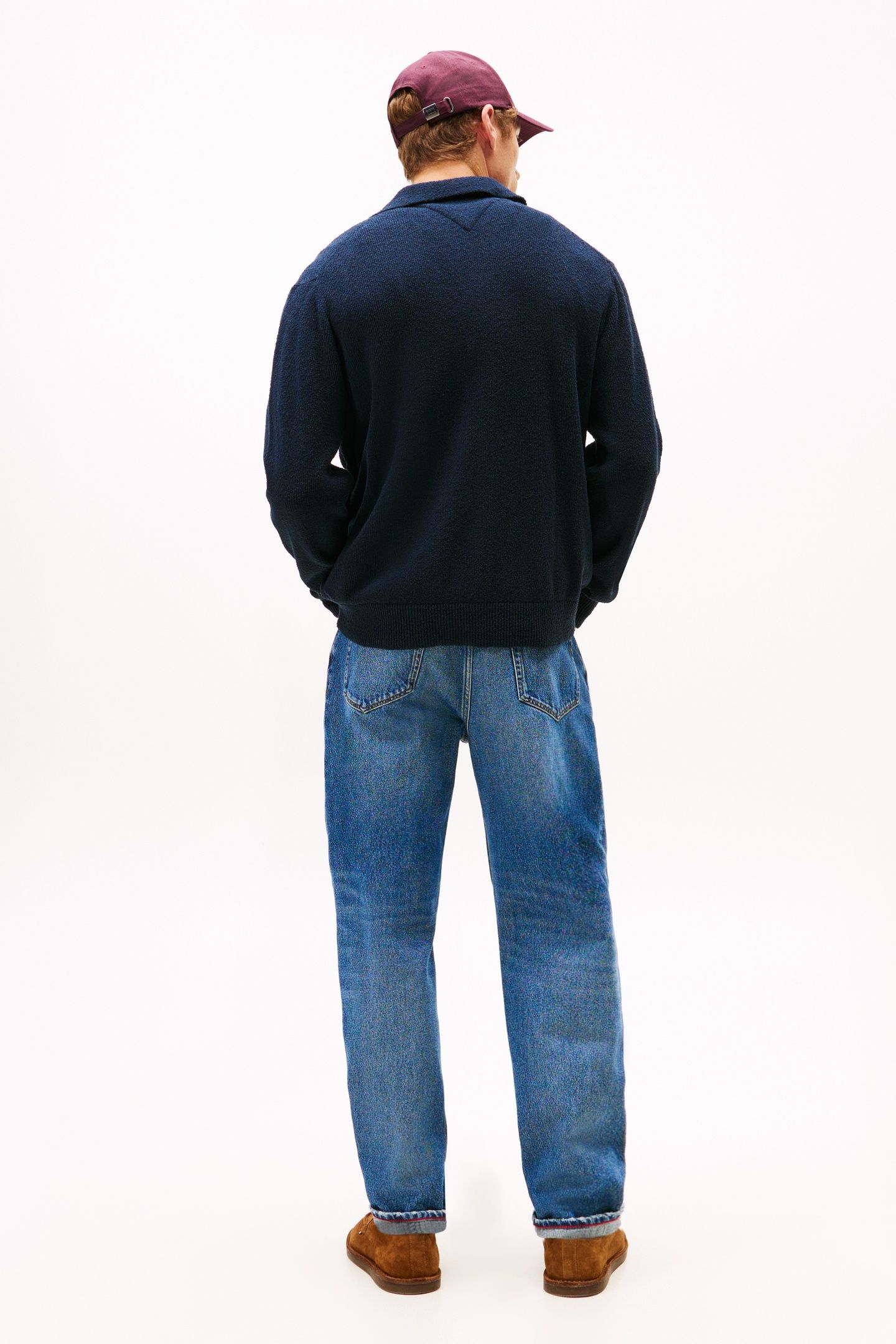 TEXTURED POLO CARDIGAN DESERT SKY 3