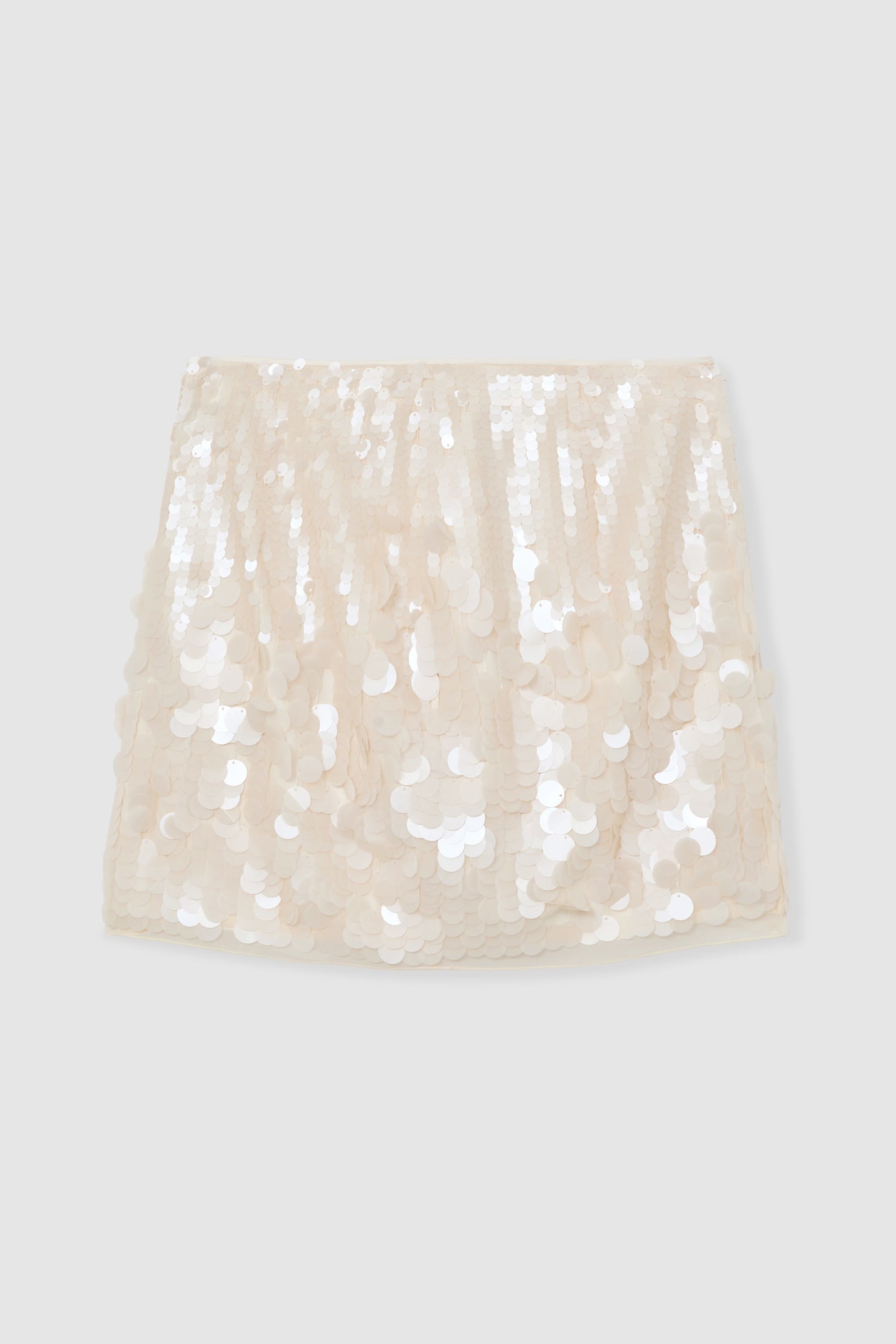 SEQUIN MINI SKIRT CREAM 8