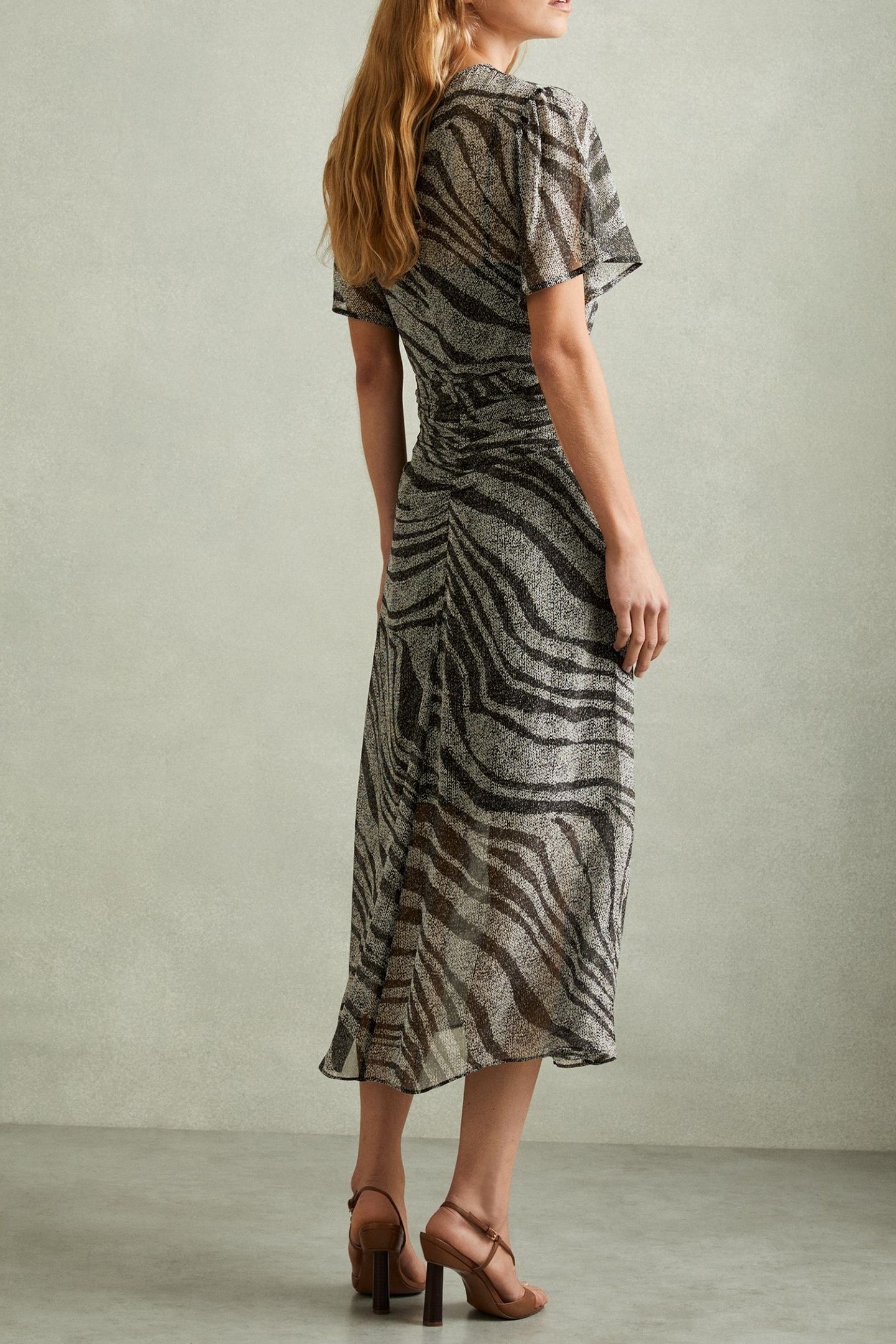 ANIMAL PRINTED MIDI DRESS BLACK/GREY 3