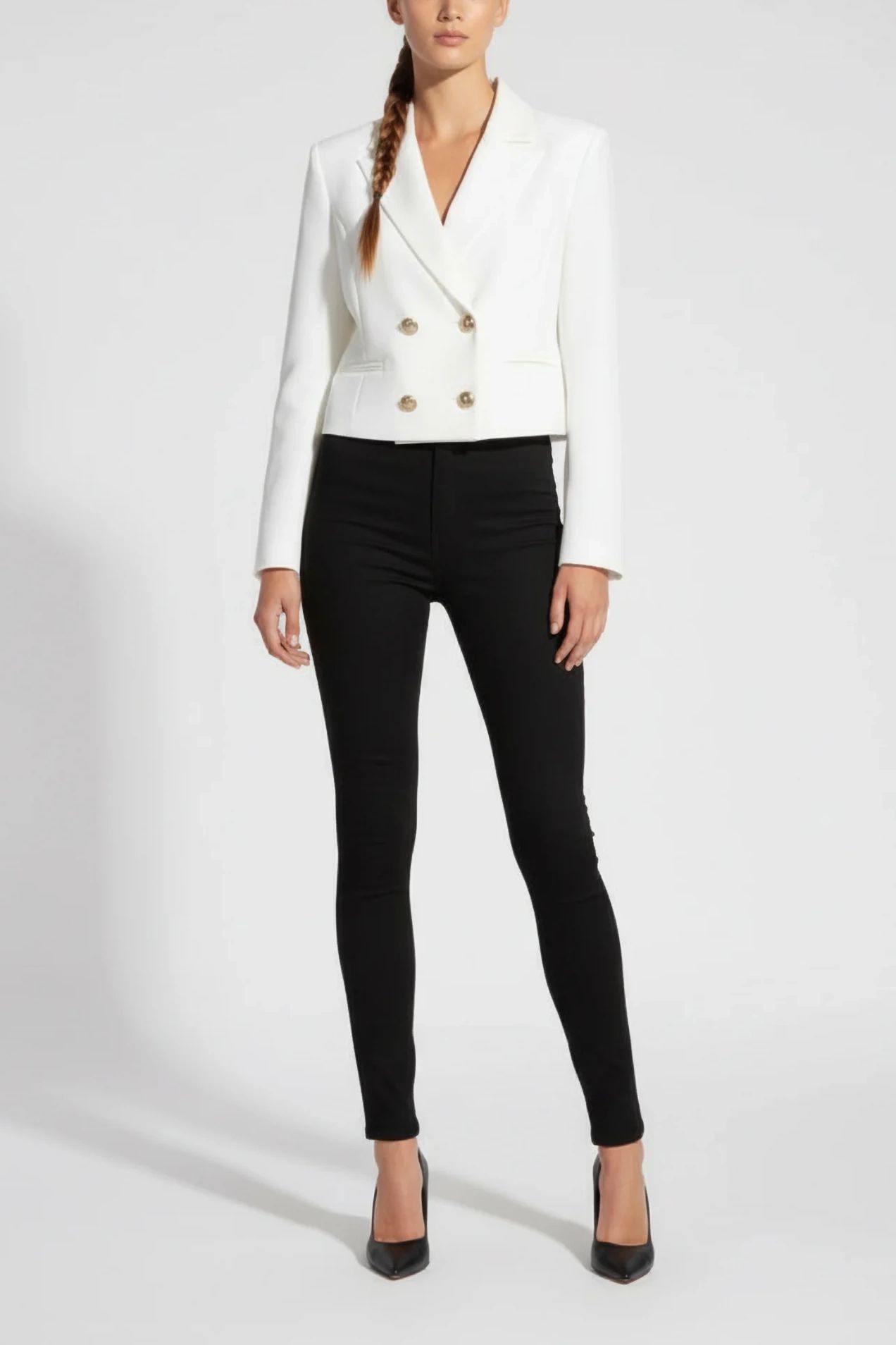 GUESS ECO ANDREE CROP BLAZER LUMINOUS WHITE 1