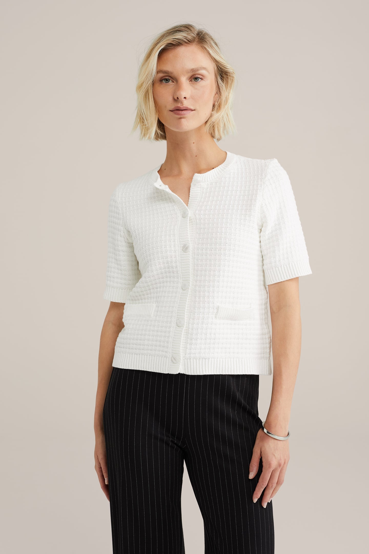 KNITTED CARDIGAN OFF-WHITE 1