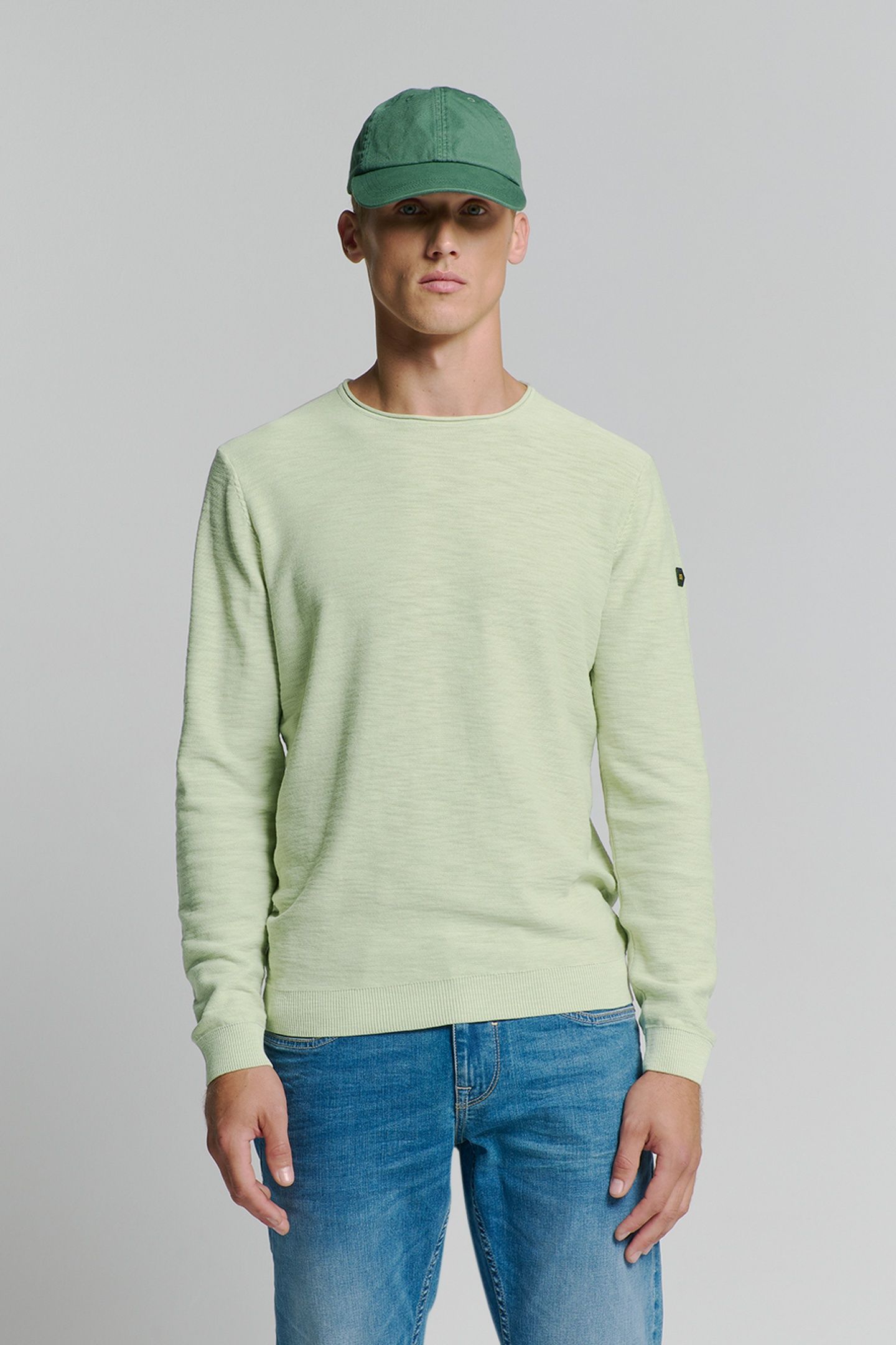 PULLOVER CREWNECK GARMENT DYED + STONE WASHED MINT 1