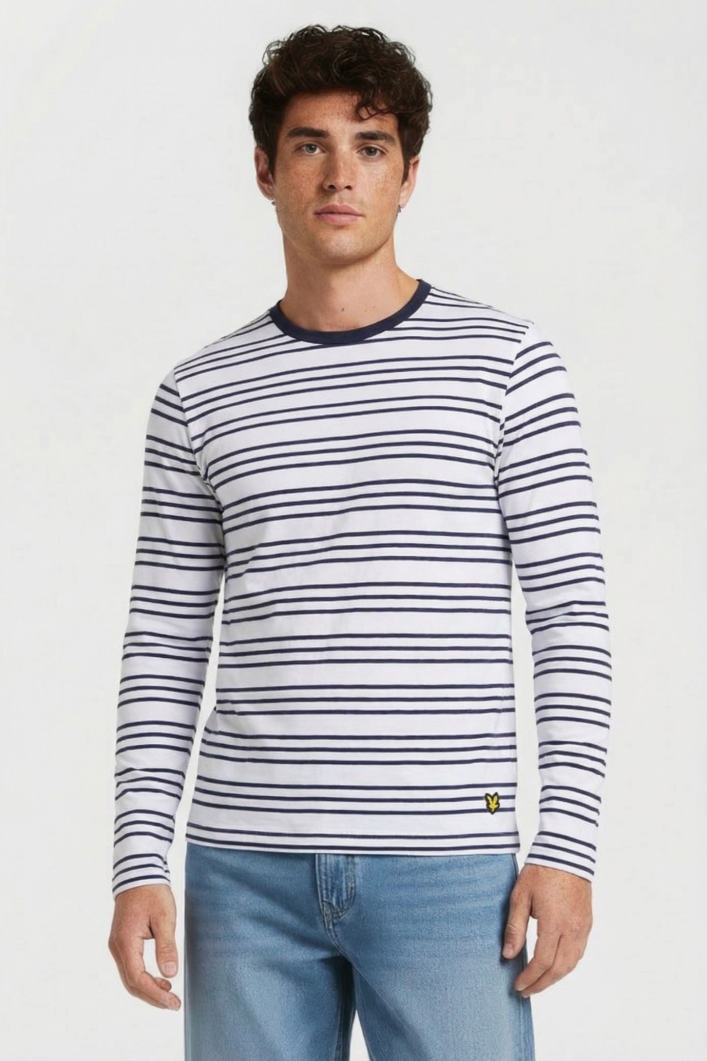 2 PACK STRIPED LONG SLEEVE T-SHIRT WHITE STRIPE/NAVY 1