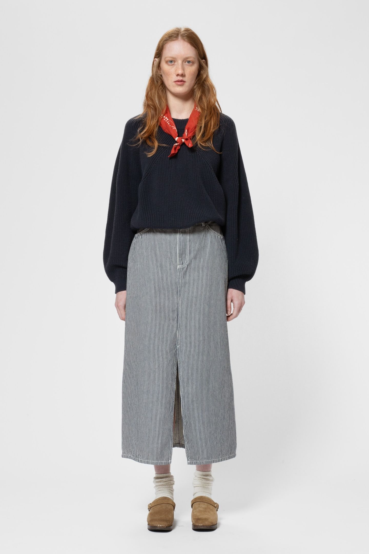 ANNA HICKORY STRIPED SKIRT BLUE 1