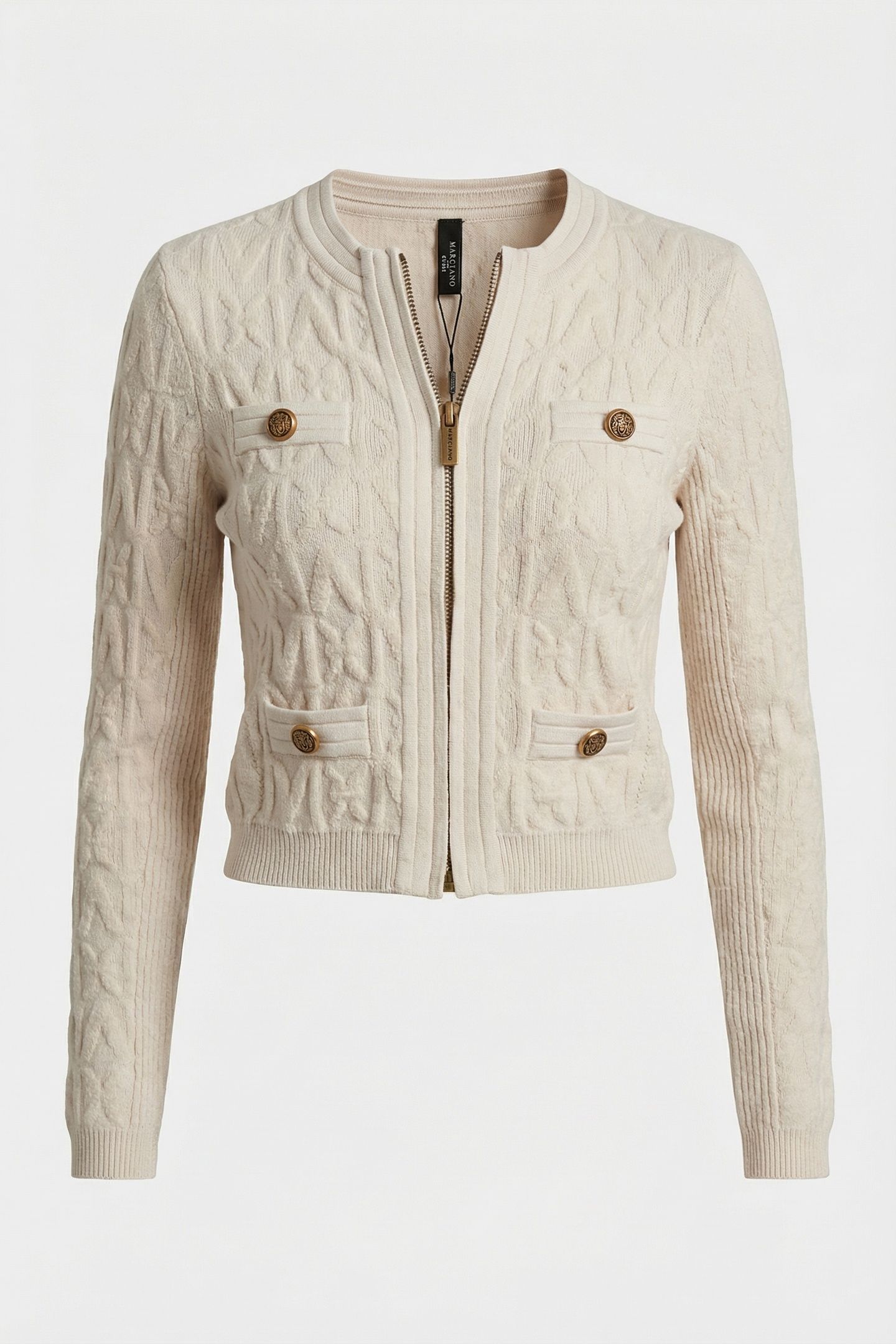 MARCIANO BY GUESS HERMIONE CHENILLE ZIPPED JACKET MUTED STON 5