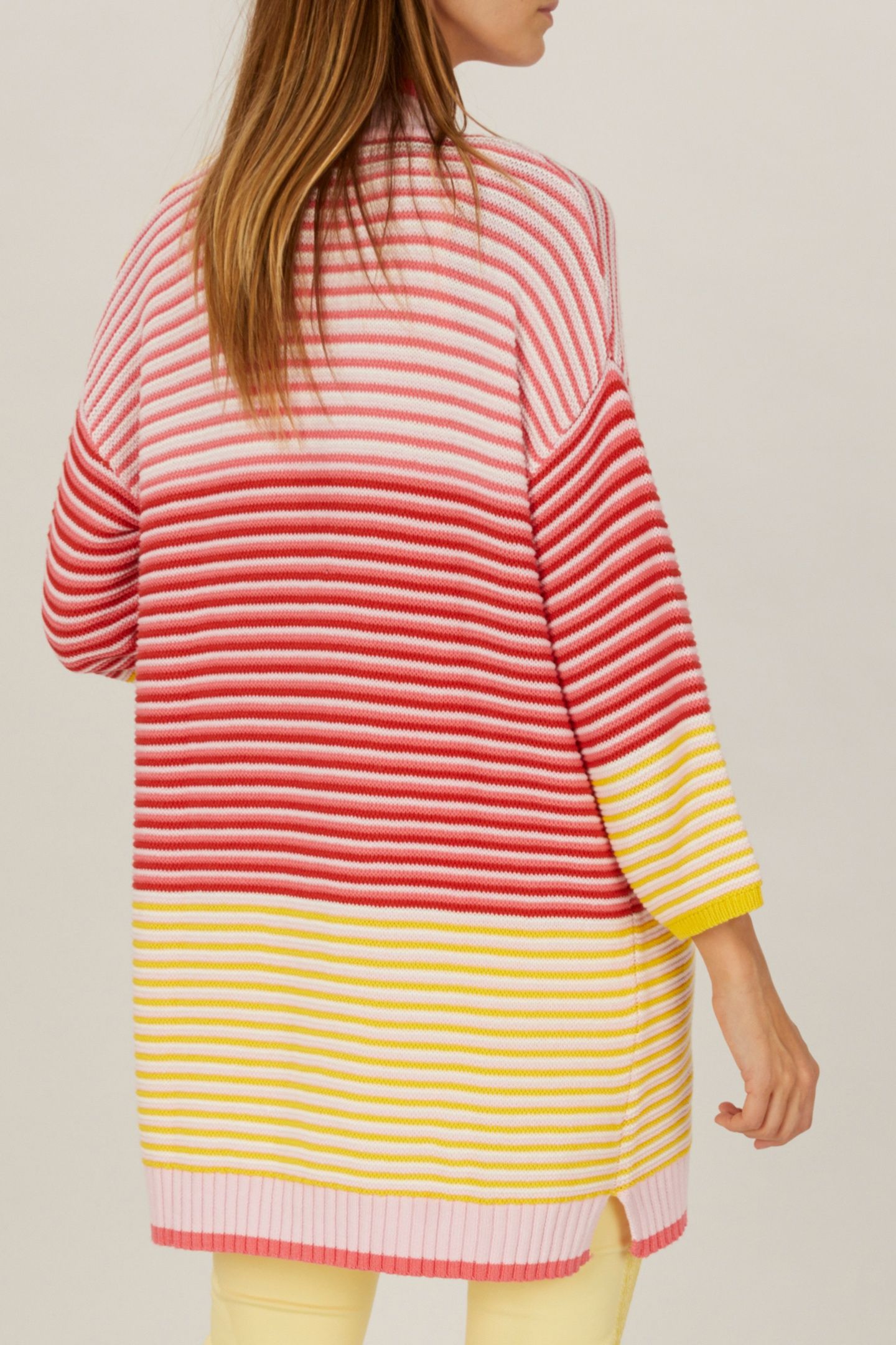 LONG MULTICOLORED CARDIGAN IN PINK 3