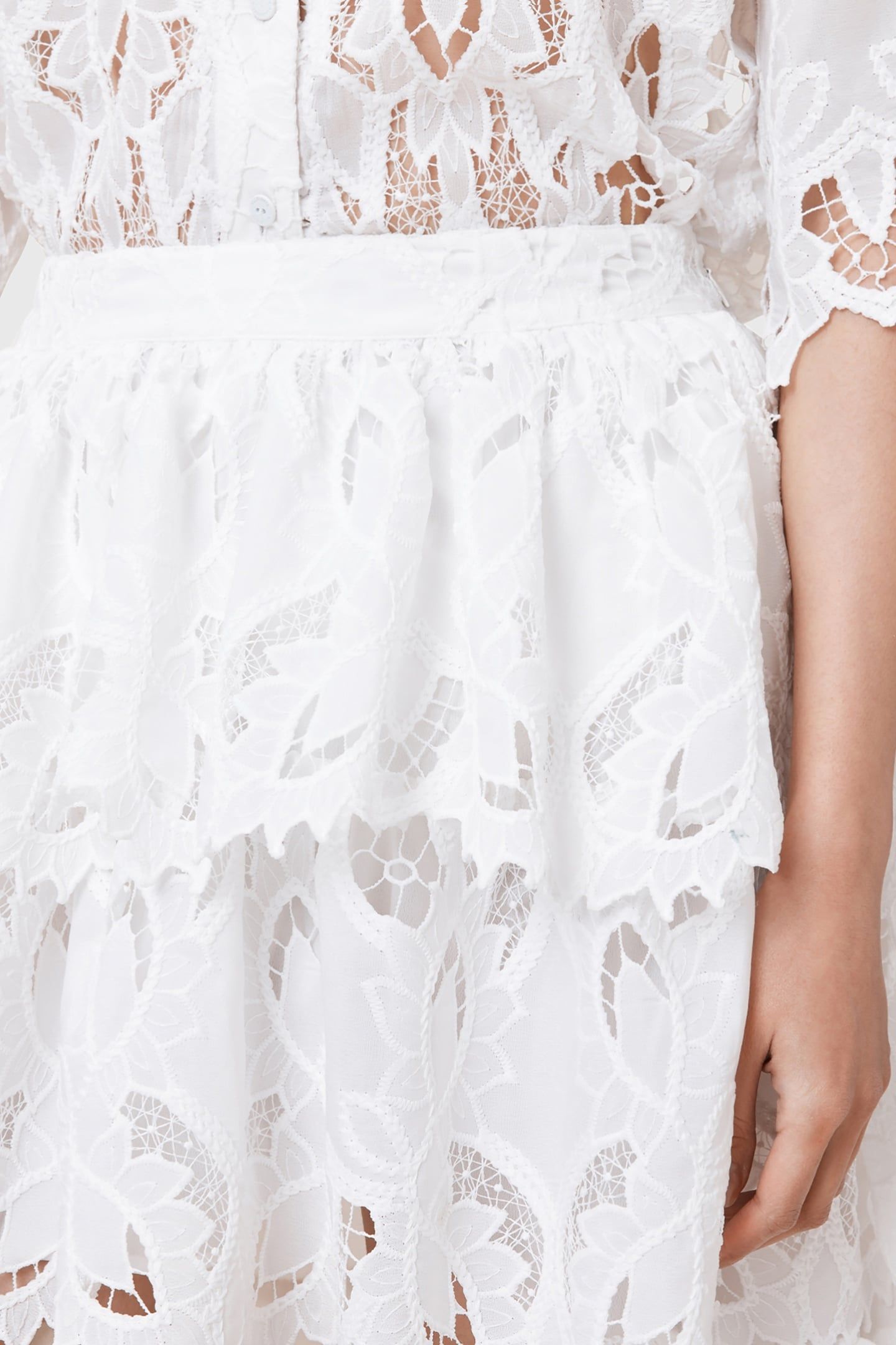 CAVARLY EMB SKIRT SNOW WHITE 7