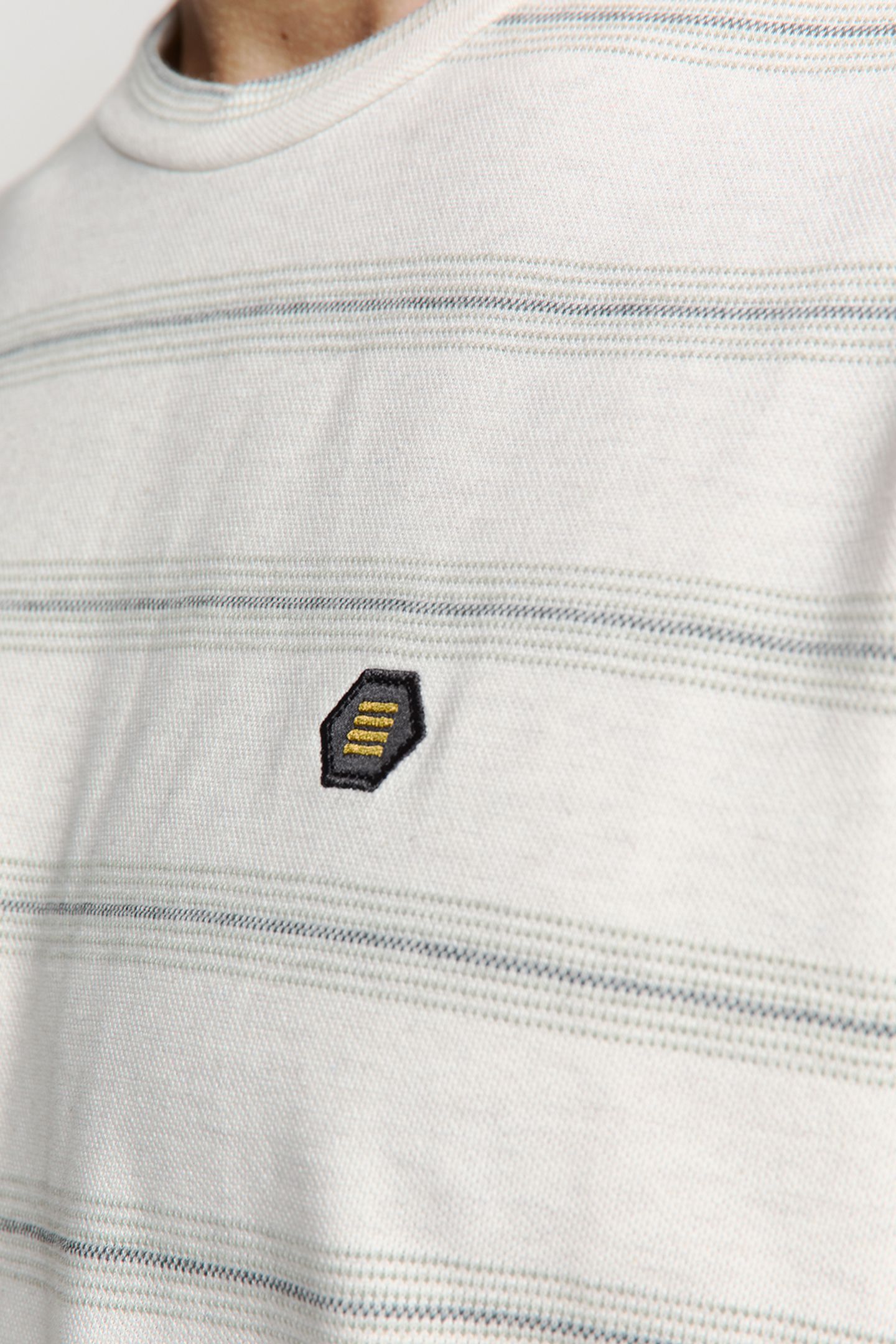 T-SHIRT CREWNECK JACQUARD STRIPE OFFWHITE 7
