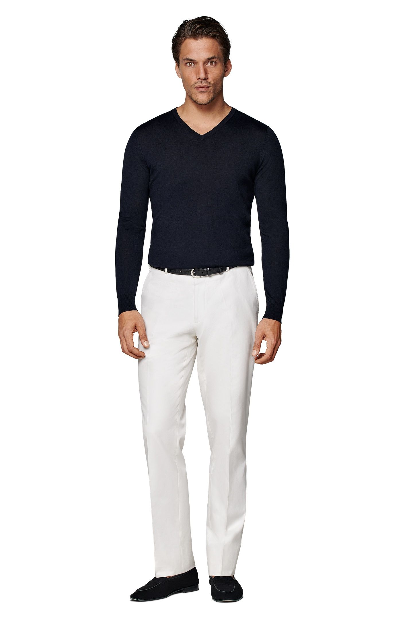 V-NECK MERINO NAVY 2