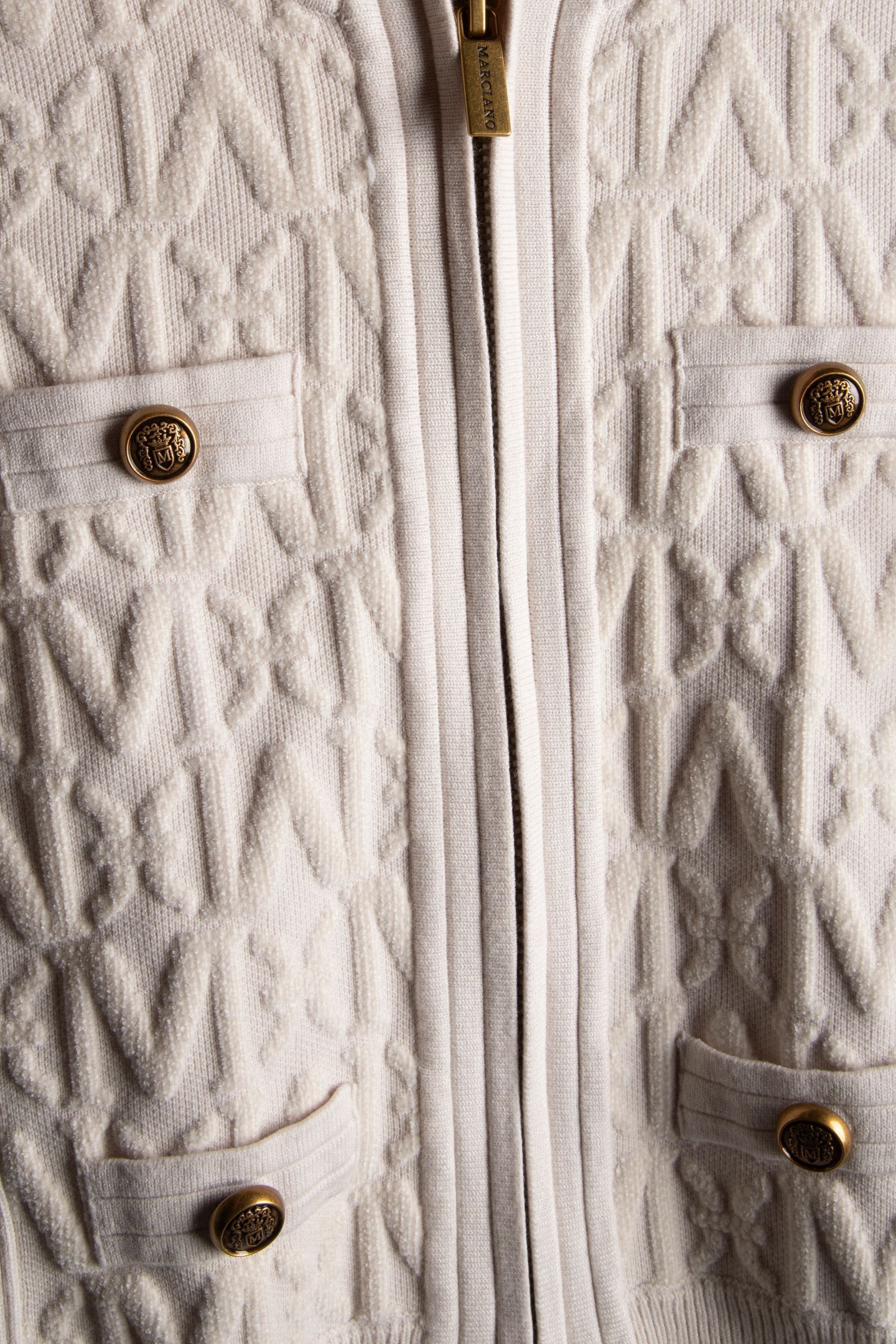 MARCIANO BY GUESS HERMIONE CHENILLE ZIPPED JACKET MUTED STON 6