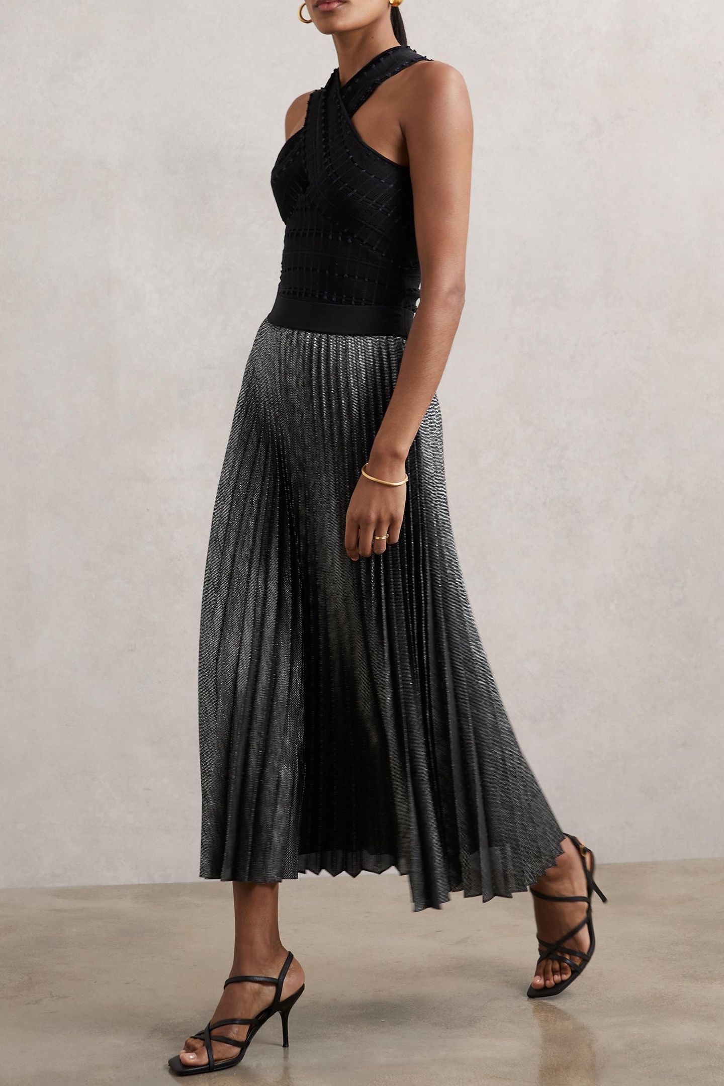OCCASION PLEAT SKIRT CHARCOAL GREY 3