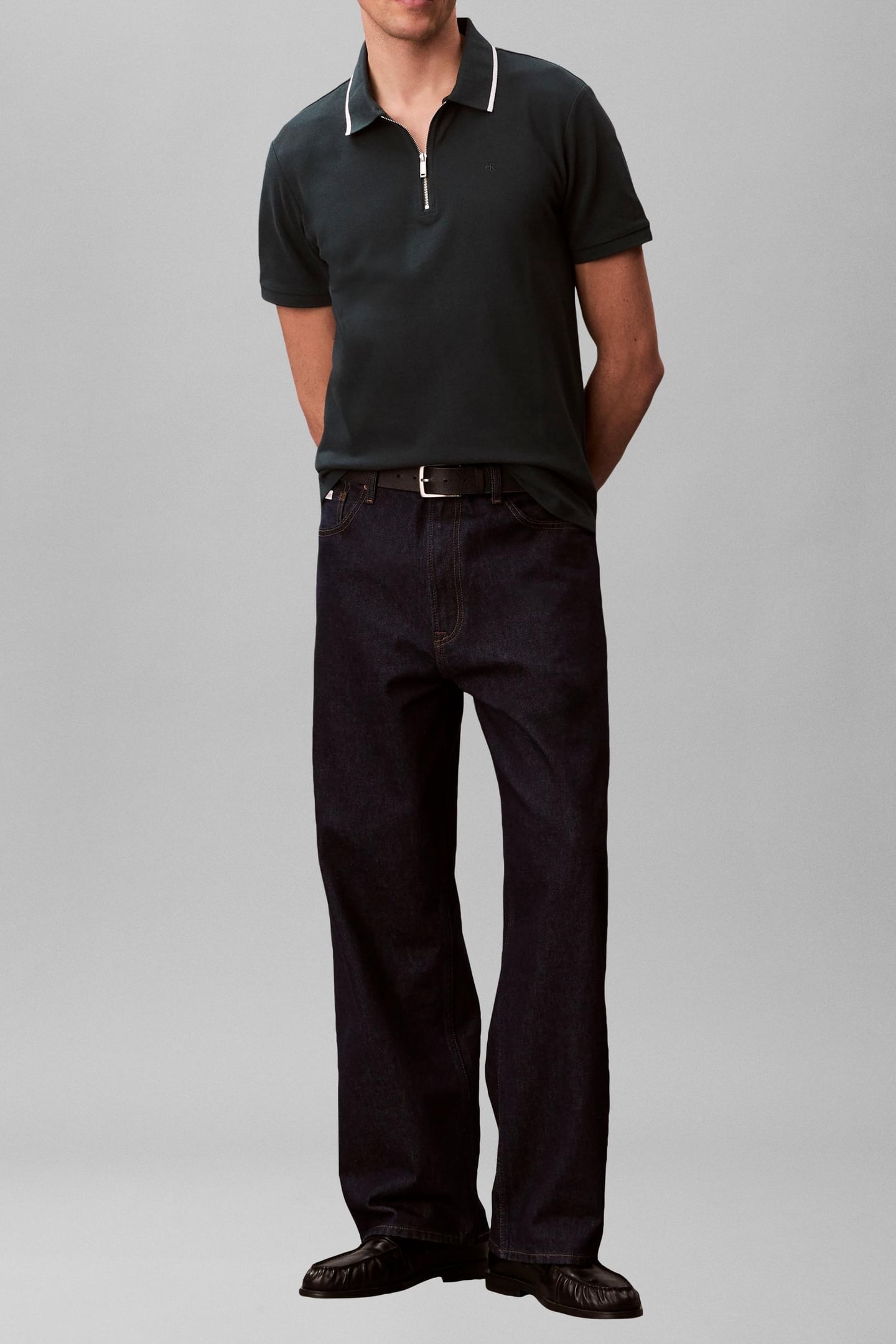 SS TIPPED ZIP PIQUE DARK TEAL 2
