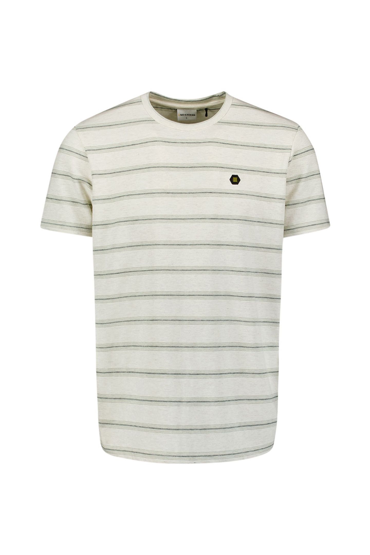 T-SHIRT CREWNECK JACQUARD STRIPE OFFWHITE 4