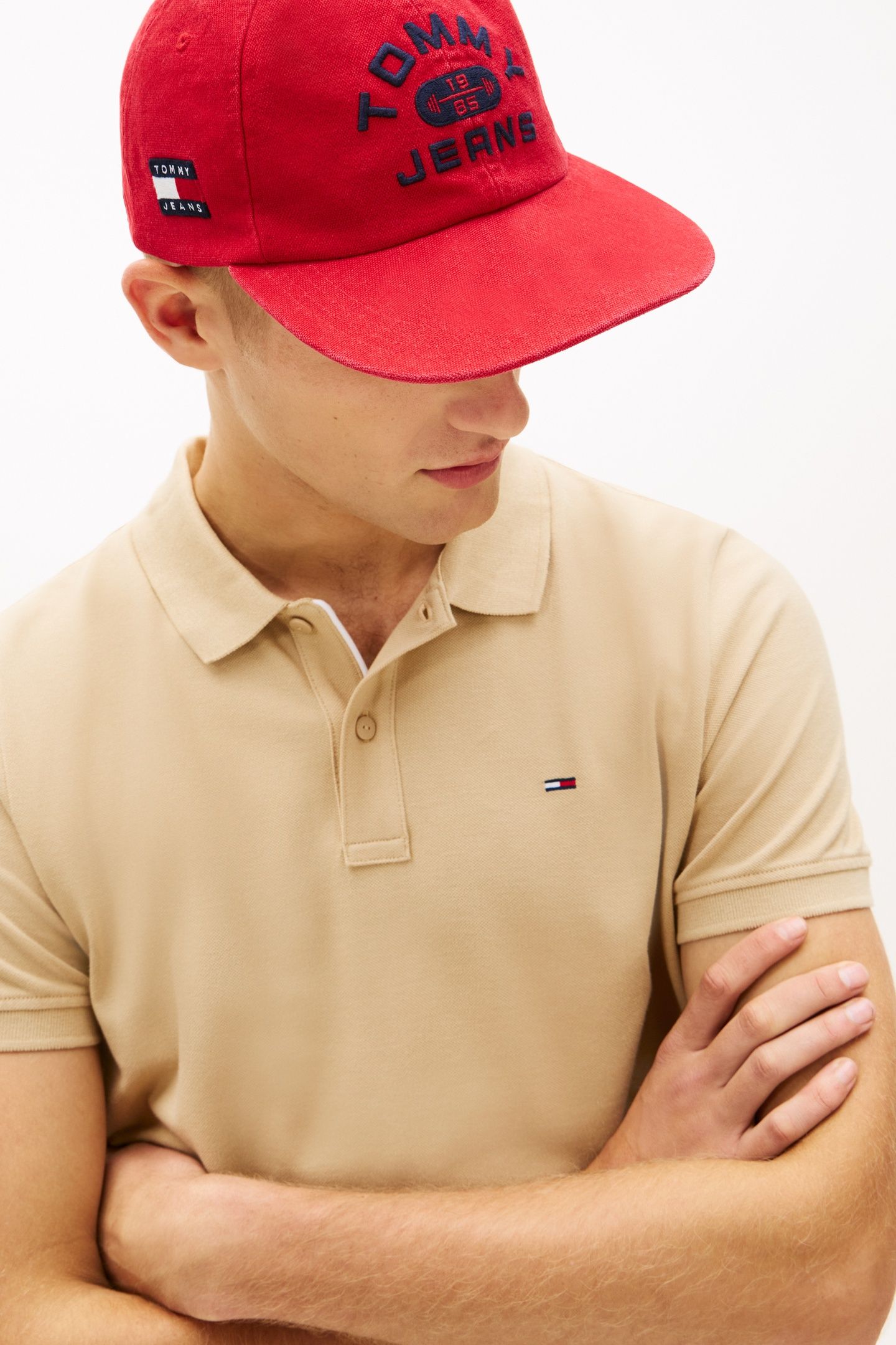 FLAG SLIM FIT PIQUE POLO SHIRT GENTLE GOLD 4