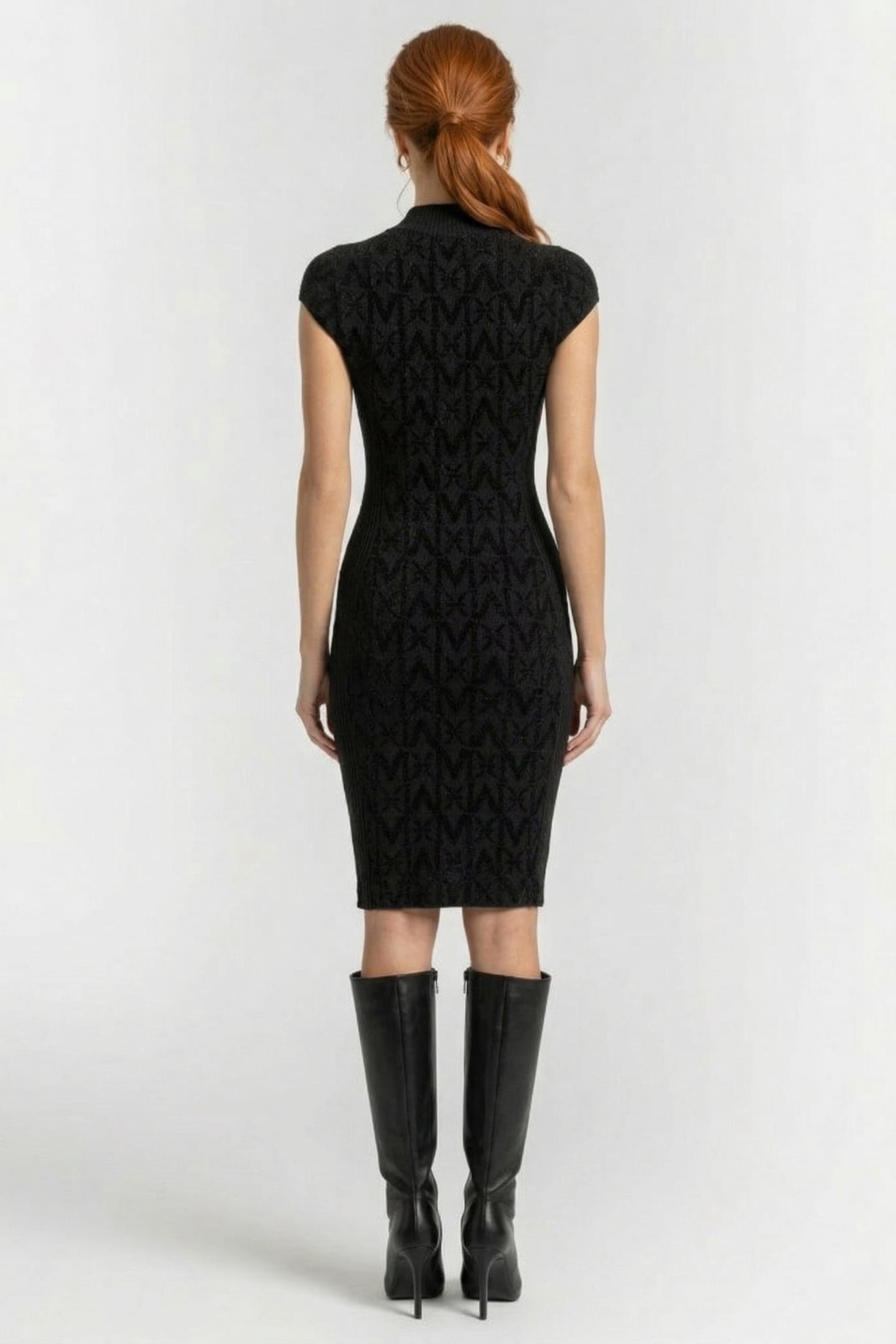 MARCIANO BY GUESS HERMIONE CAP SLEEVE SWEATER DRESS JET BLAC 2