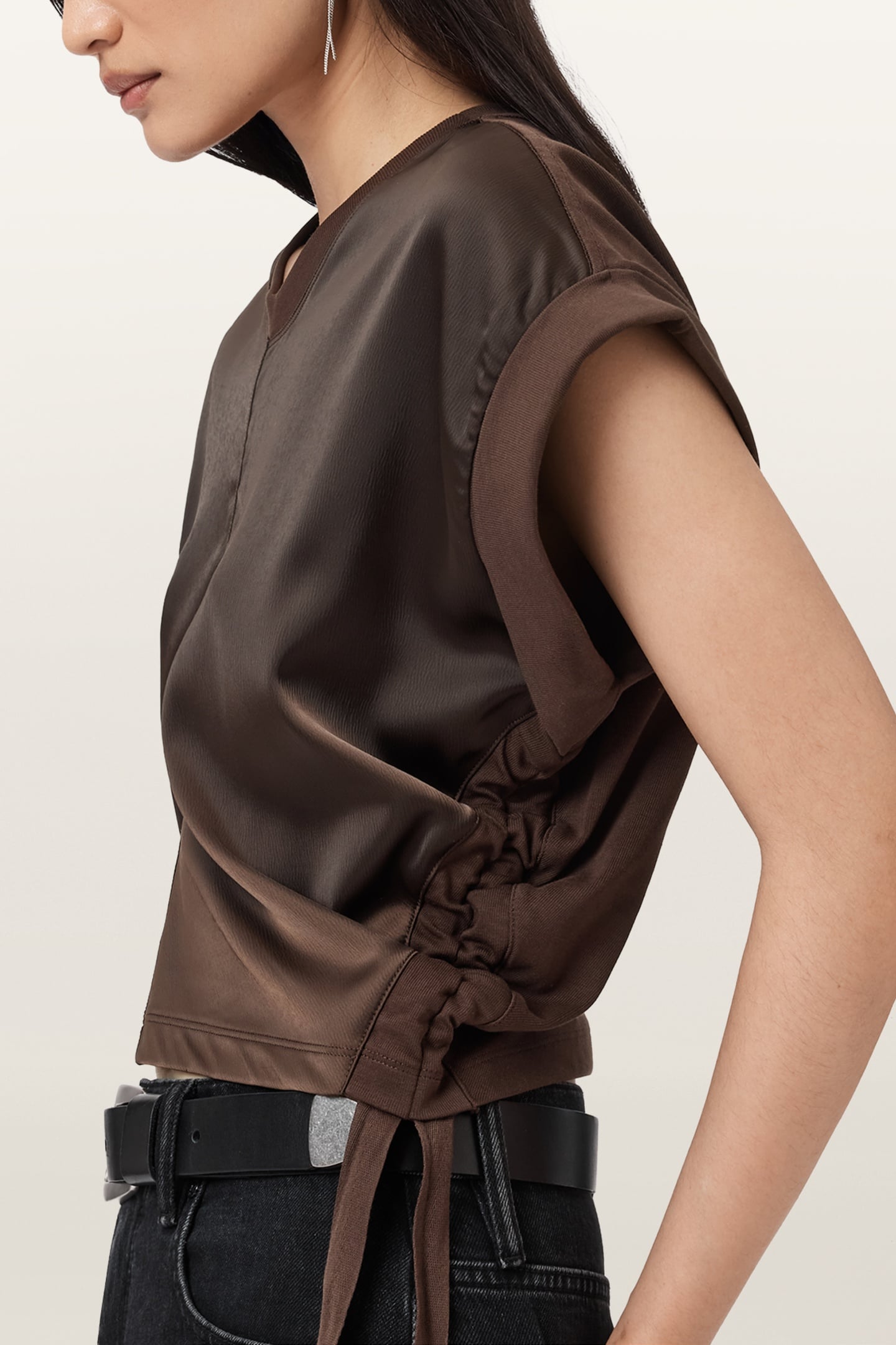 MIRA SATIN TEE TORTE BROWN 5